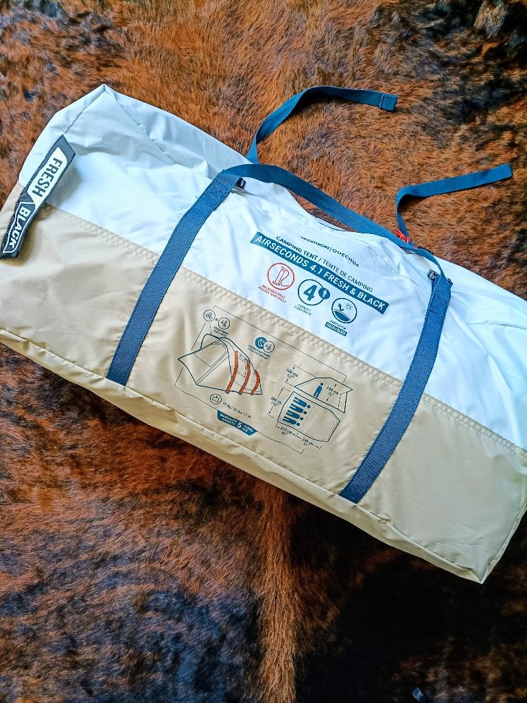 QUECHUA | Air Seconds 4.1 Tent | Fresh & Black | 4 Personen, Ophalen, Zo goed als nieuw, Tot en met 4