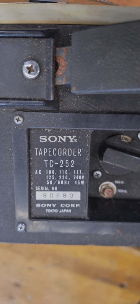 Vintage Sony TC-252 Stereo Bandrecorder - Jaren '70, ., Ophalen of Verzenden, Sony, Met stofkap