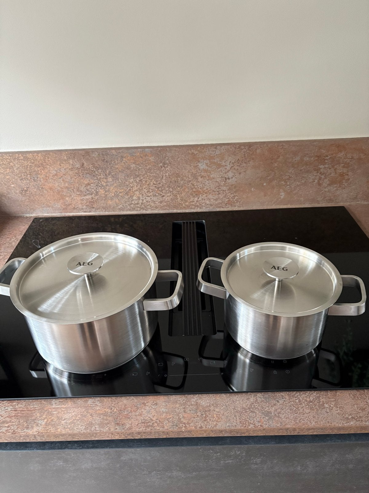 AEG RVS Pannen Set 16-20 cm, Ophalen, Pannenset, Zo goed als nieuw, Rvs