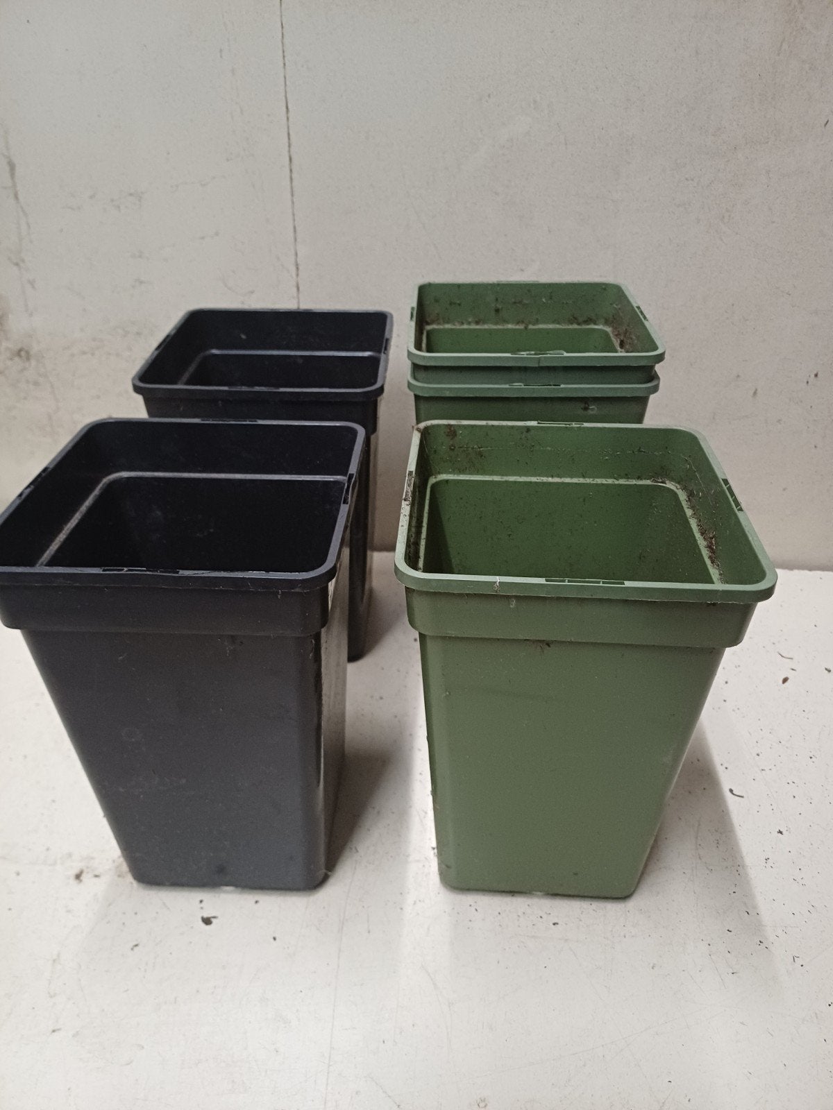 Hoge kweekpotten plantenpotten bloempotten 14x14x21,5 cm, Tuin en Terras, Bloempotten, Kunststof, Gebruikt, Vierkant, Ophalen of Verzenden