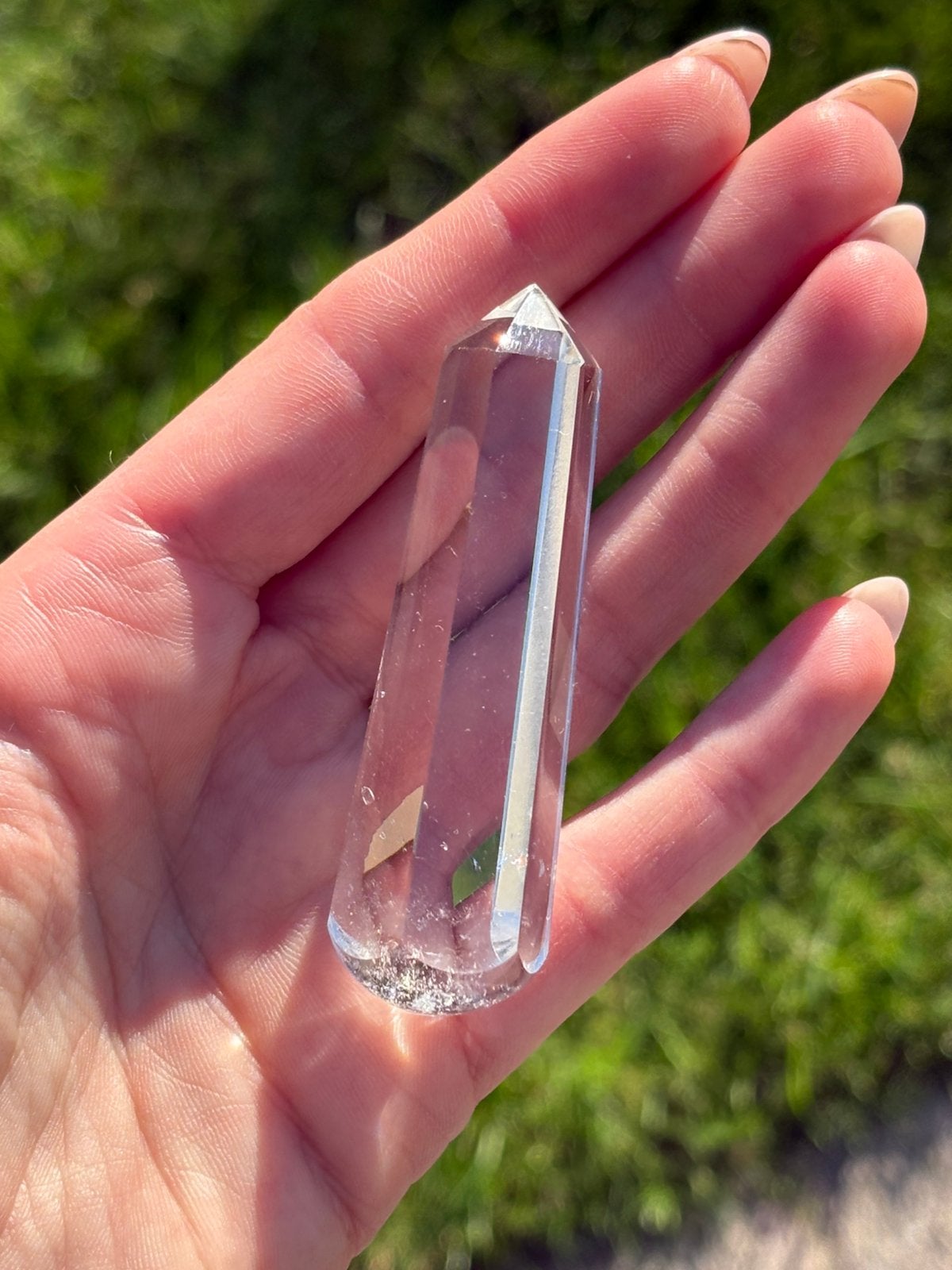 bergkristal punt 7cm, Ophalen of Verzenden, Zo goed als nieuw