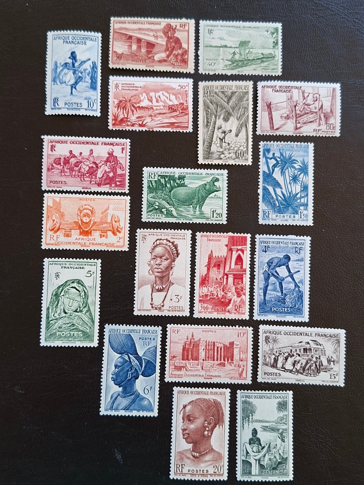Frans West Afrika Mi 34 - 52.  100% pf, Ophalen of Verzenden, Overige landen, Postfris