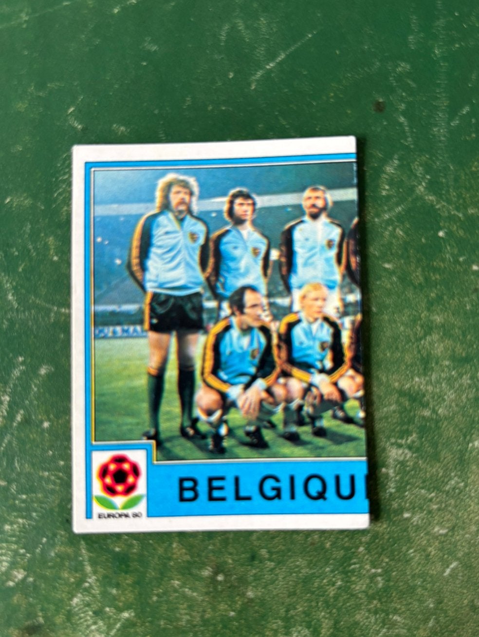 Panini plaatje team Belgie links Euro 80, Ophalen of Verzenden