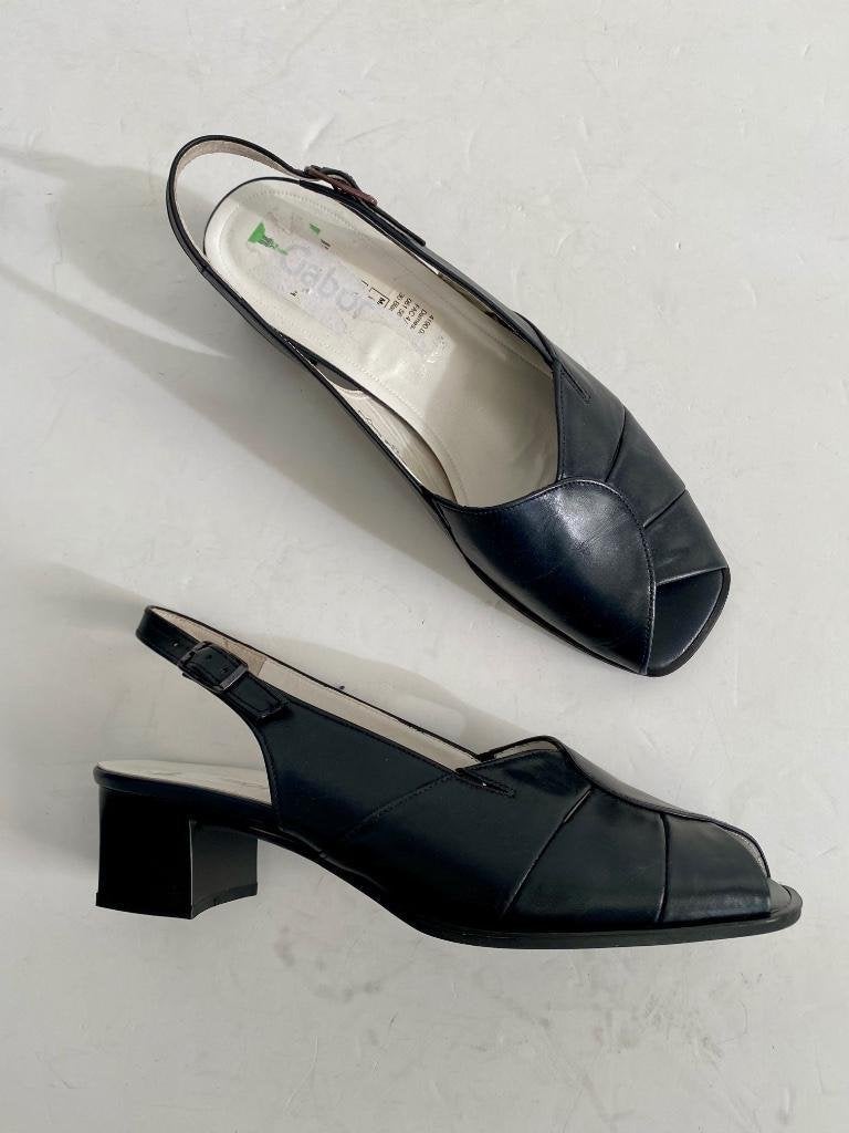 i285 Gabor maat 38,5 G open schoenen pumps sandalen zwart, Zwart, Gabor, Ophalen of Verzenden, Zo goed als nieuw