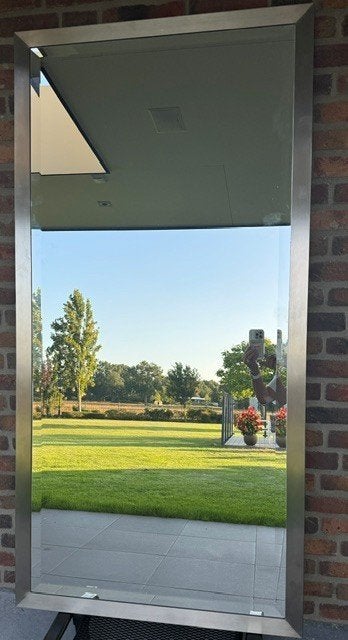 rvs spiegel met geslepen facetten, Ophalen, Zo goed als nieuw, 75 tot 100 cm, 150 tot 200 cm