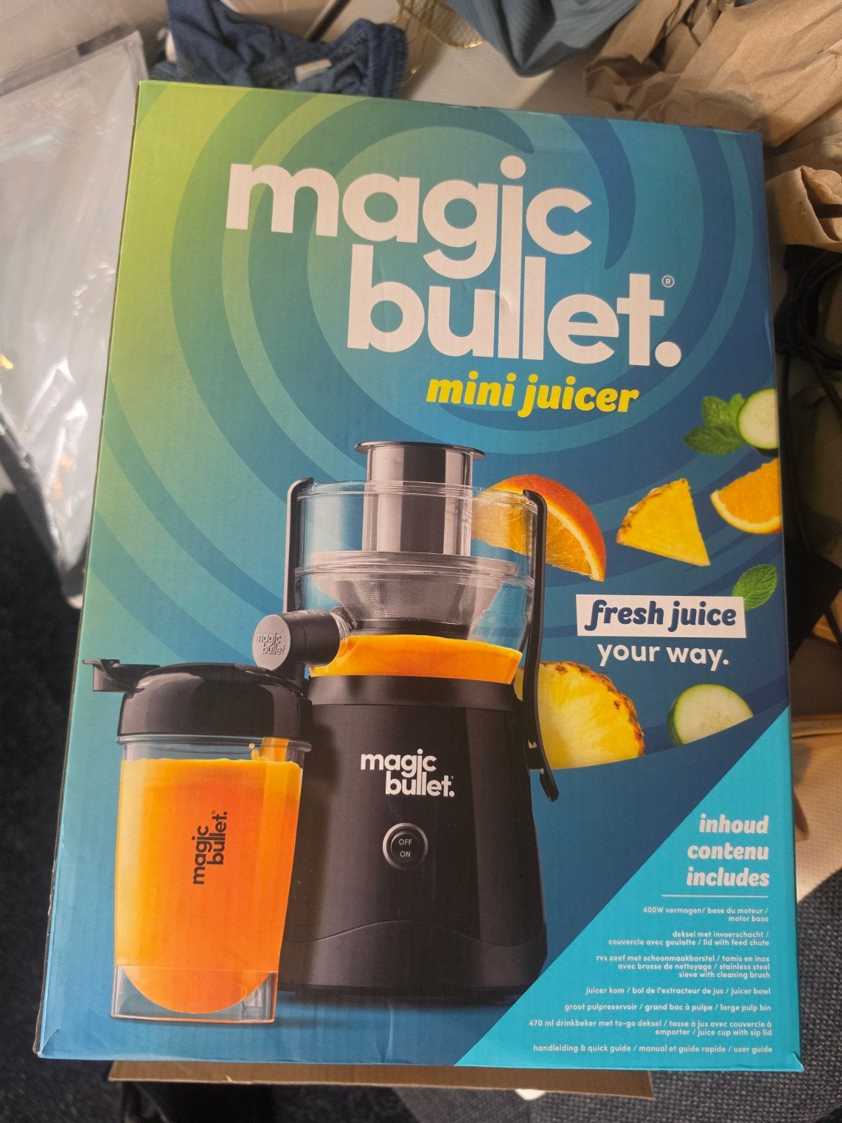 Magic Bullet Mini Juicer - Nieuw en Ongebruikt, Ophalen of Verzenden, Nieuw, Elektrisch, Sapcentrifuge