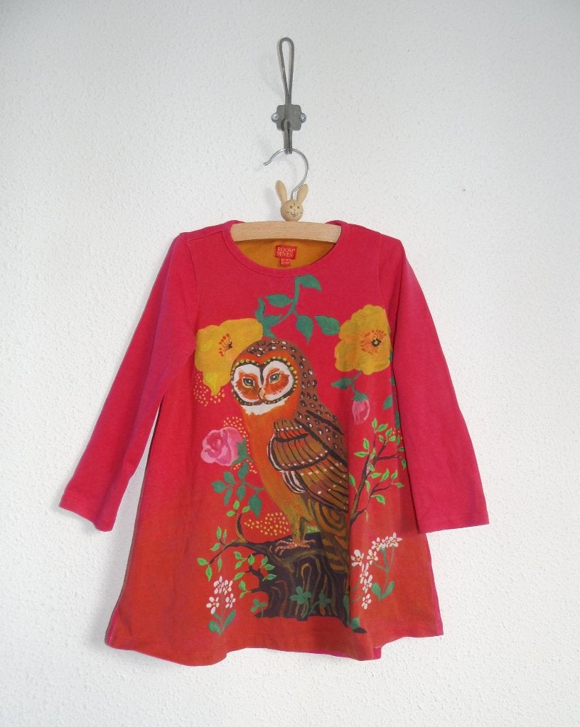 aparte Room Seven jurk met maillot maat 104 uil, Meisje, Room Seven, Ophalen of Verzenden, Zo goed als nieuw