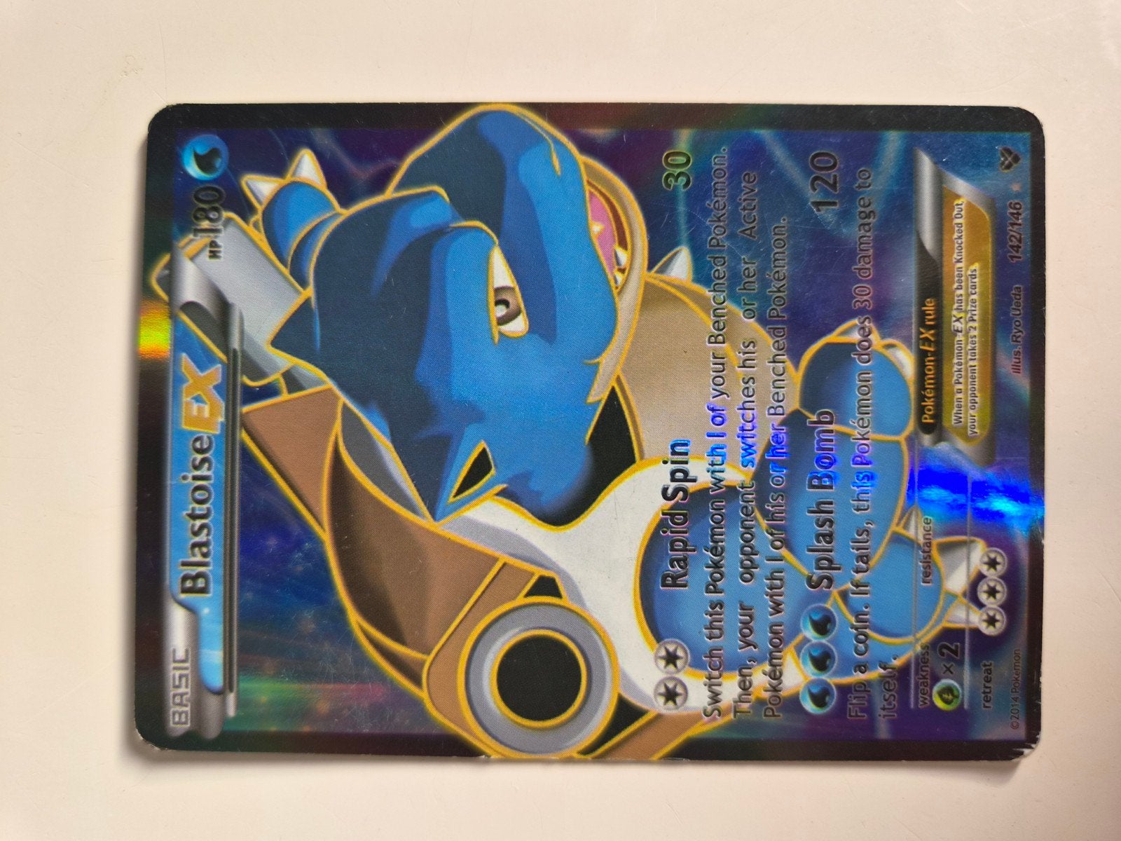 Blastoise EX Pokémon Kaart - Holo Foil, Ophalen of Verzenden, Gebruikt, Losse kaart, Foil
