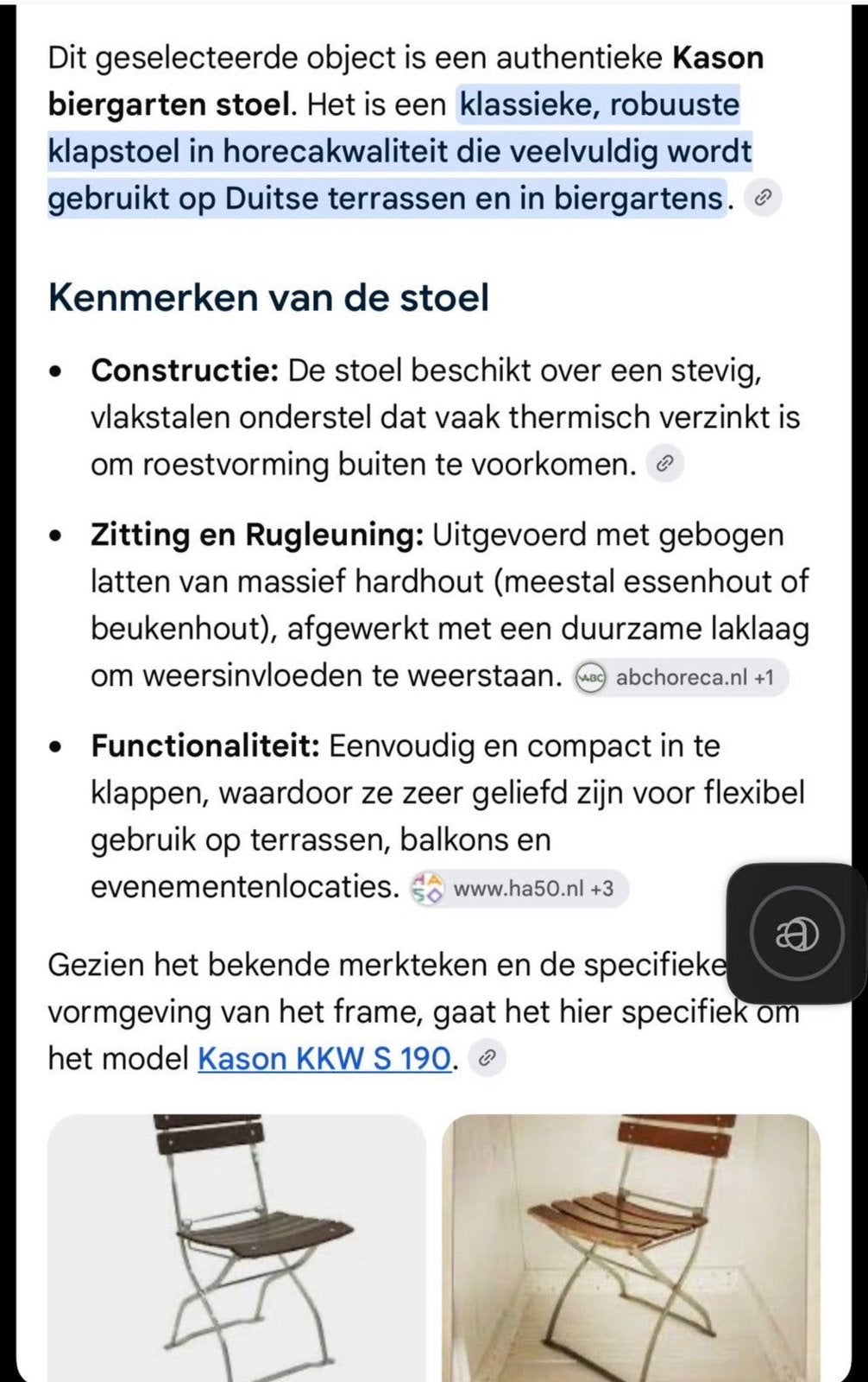 Stoelen., Ophalen, Gebruikt