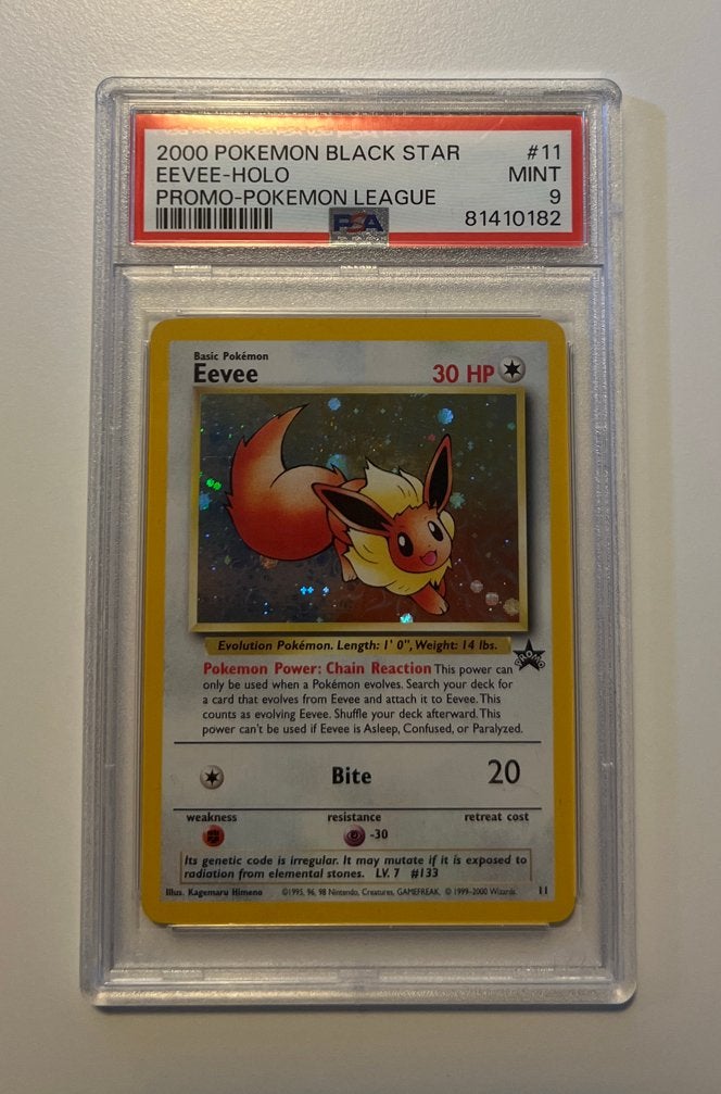Eevee #11 - Wizards Black Star Promo - PSA 9, Ophalen of Verzenden, Zo goed als nieuw, Losse kaart, Foil