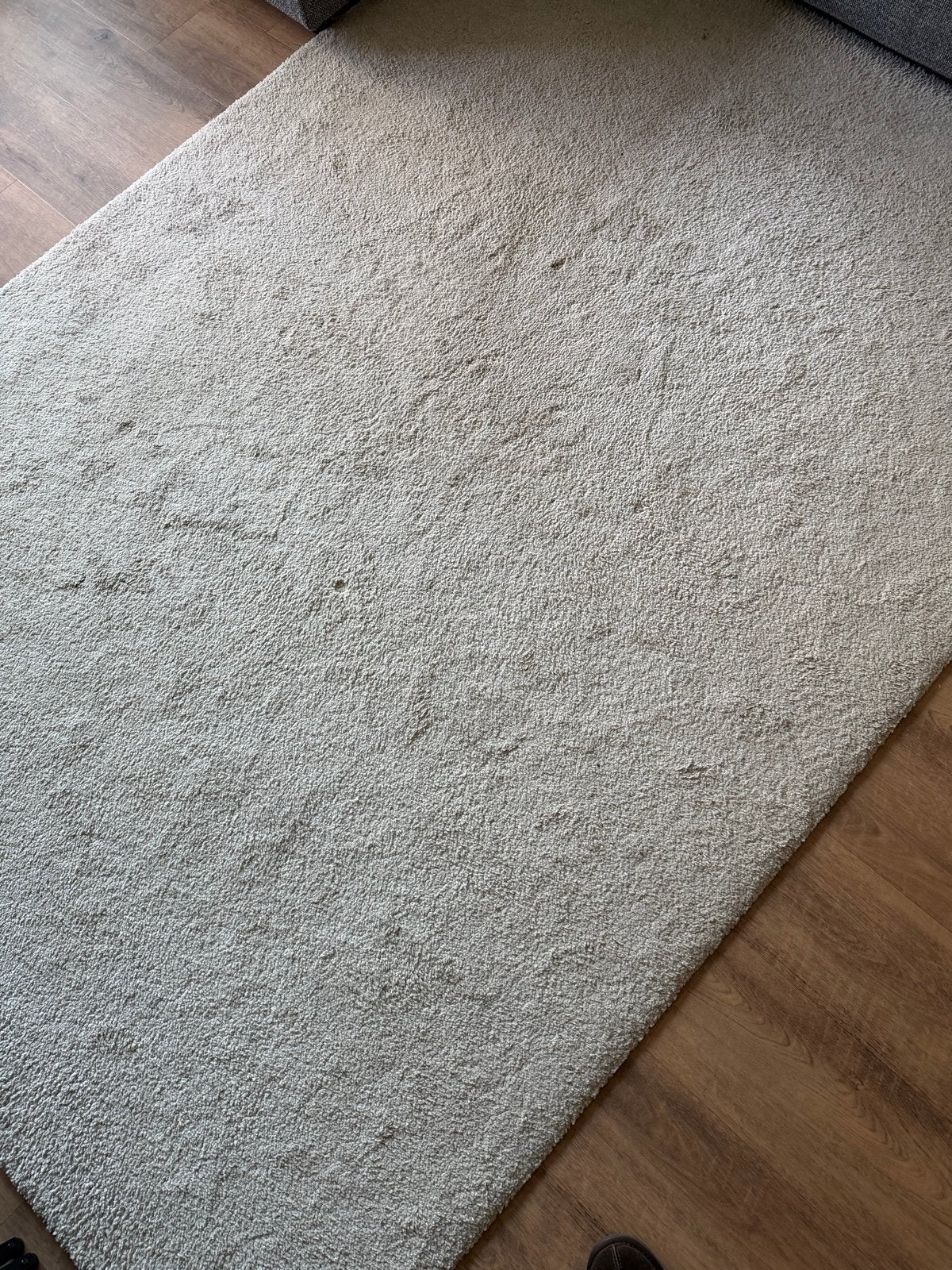 White IKEA STOENSE carpet, Ophalen, Gebruikt, Beige, Rechthoekig