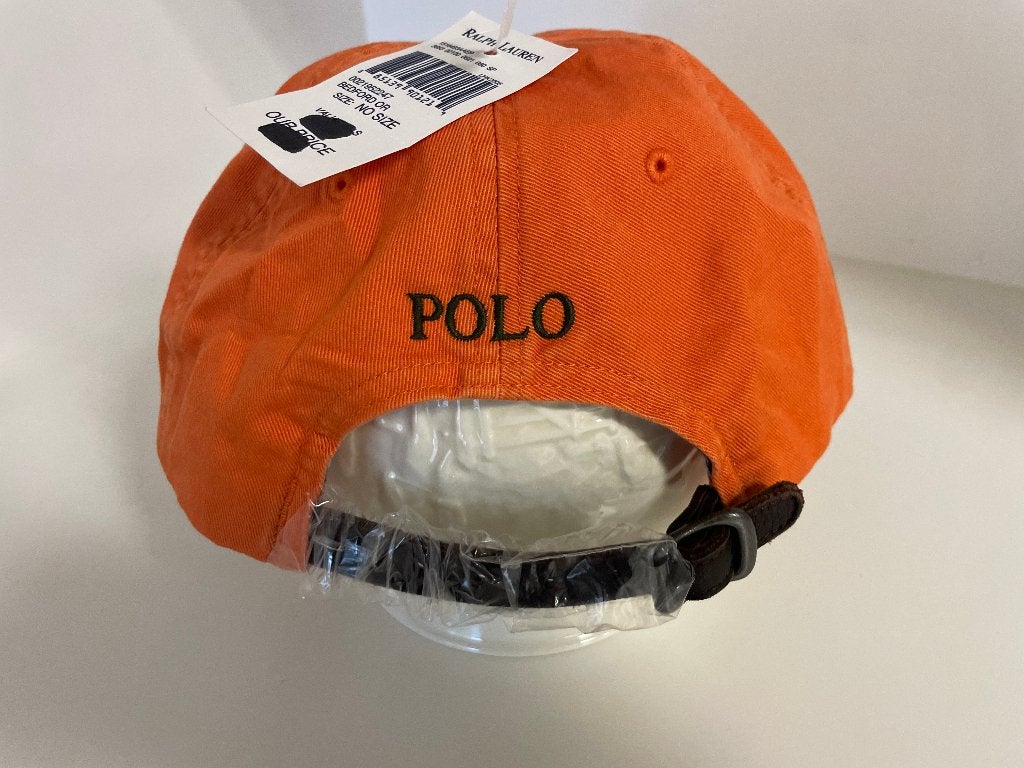 NIEUW Polo Ralph Lauren Pet met LEDEREN BANDJE UNIEK! ORANJE, Ophalen, Nieuw, One size fits all, Pet
