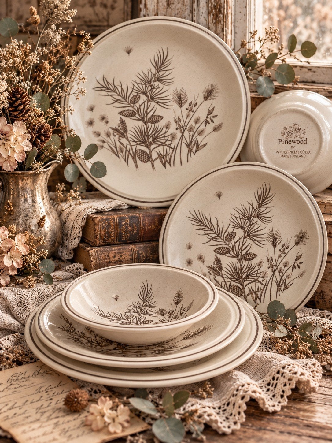 PINEWOOD servies W.H. Grindley Co Ltd. - Nieuwstaat, Huis en Inrichting, Ophalen, Overige merken, Landelijk/Boerenbont, Nieuw
