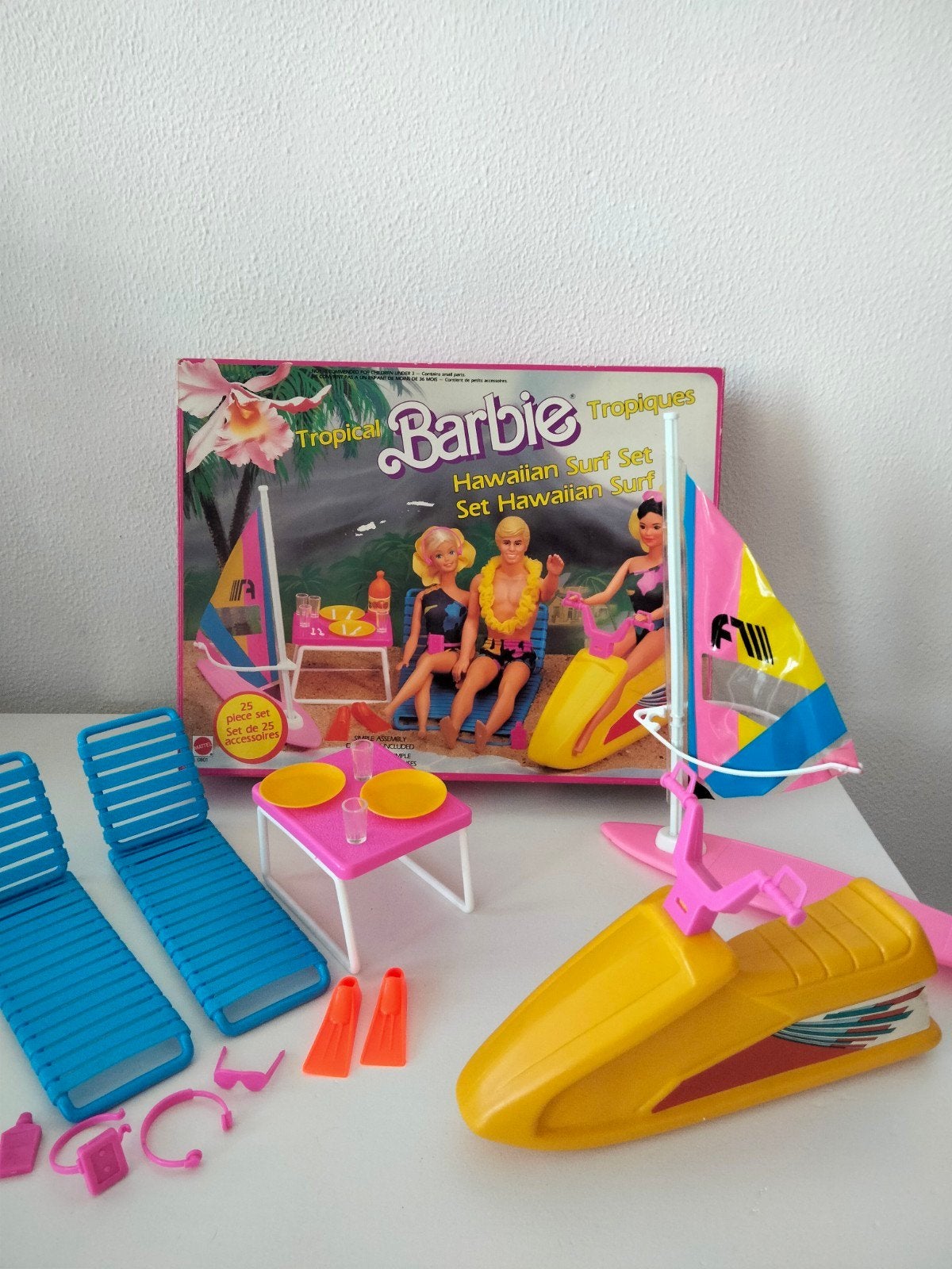 Vintage Barbie Tropical Hawaiian Surf Set 1986, Ophalen of Verzenden, Zo goed als nieuw
