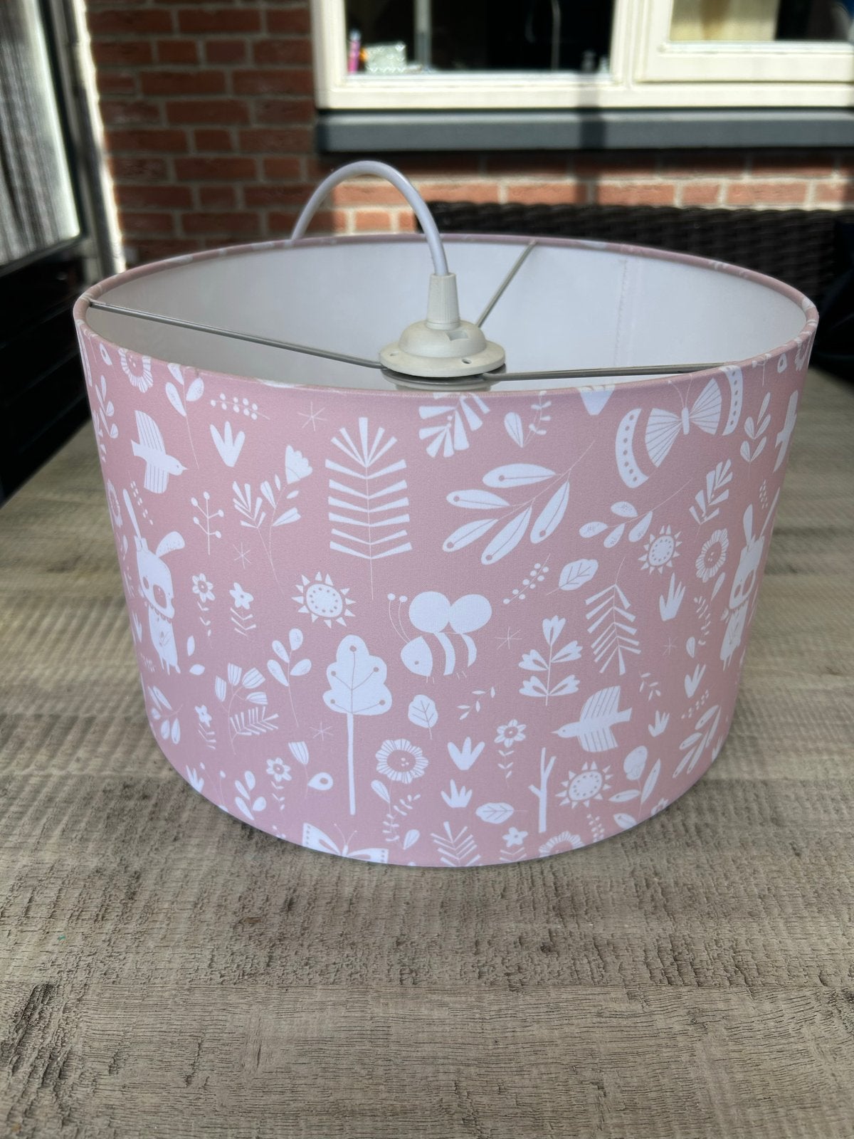 Roze hanglamp dierenprint van Little Dutch - kinderkamer, Hanglamp, Rond, Ophalen of Verzenden, Zo goed als nieuw