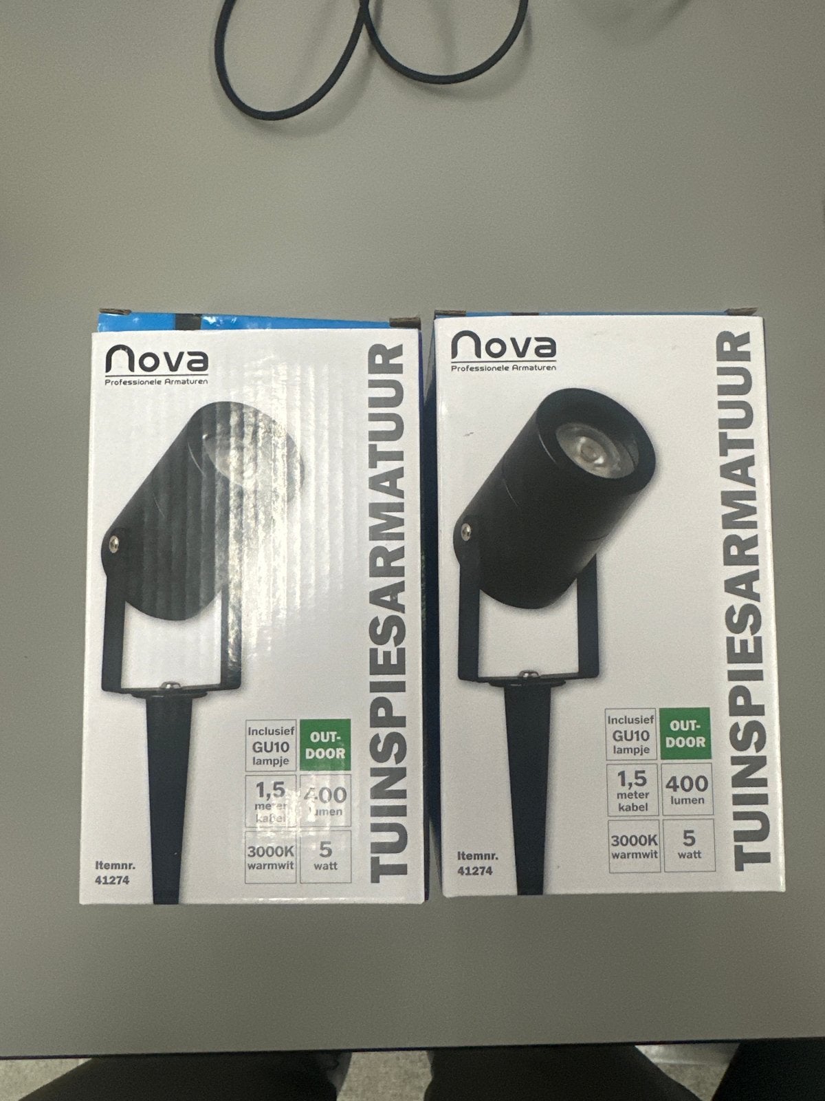 Nova Tuinspiesarmatuur Zwart - Set van 2 (GU10, 5W), Tuin en Terras, Nova, Minder dan 50 watt, Ophalen of Verzenden, Vloerlamp
