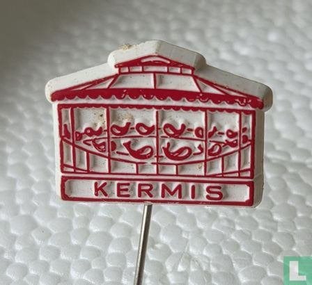 Speldje - Kermis (eendjes hengelen) [rood op wit], Ophalen of Verzenden, Zo goed als nieuw, Overige onderwerpen, Speldje of Pin