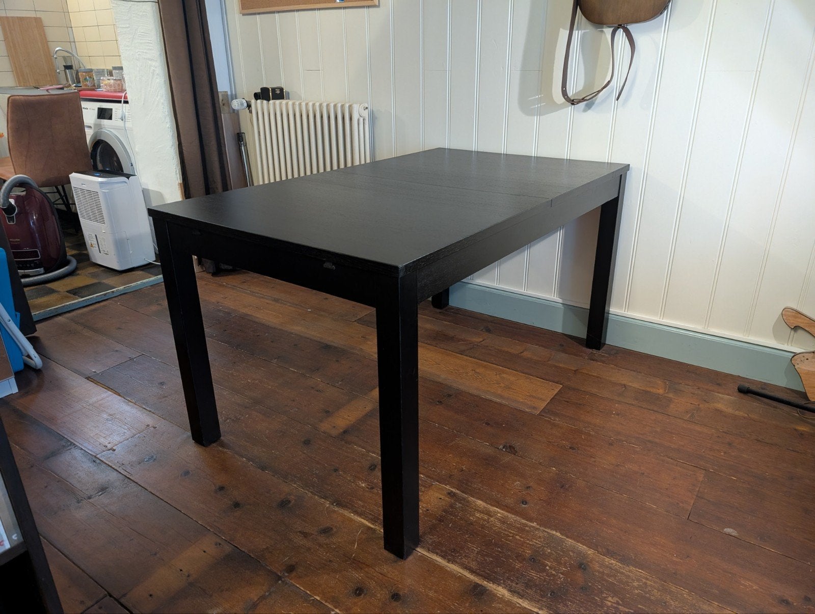 Ikea BJURSTA uitschuifbare tafel, zwart, Ophalen, 50 tot 100 cm, Zo goed als nieuw, 150 tot 200 cm