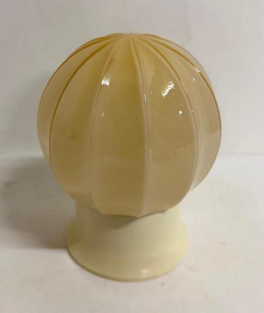 Crème geribbeld art deco plafondlamp Thabur jaren 30 vintage, Antiek en Kunst, Ophalen of Verzenden