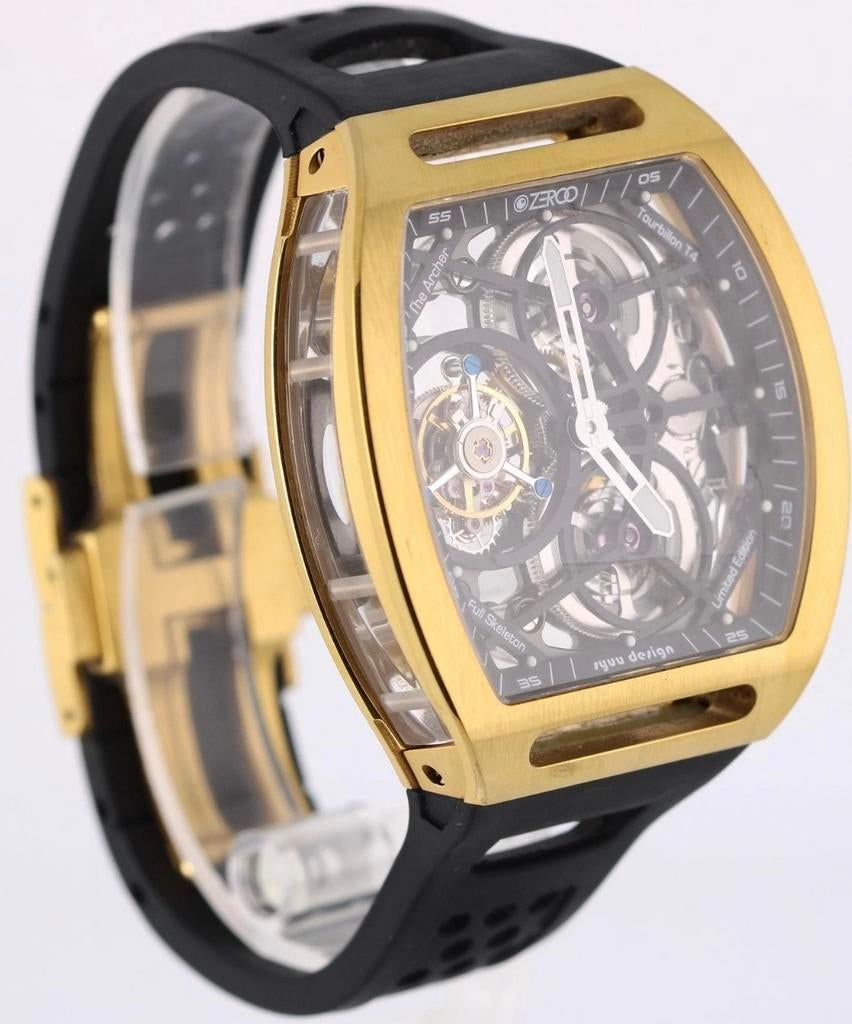 Limited Origineel ZEROO Tourbillon Full Skeleton watch Goud, Overige merken, Polshorloge, Kunststof, Ophalen of Verzenden