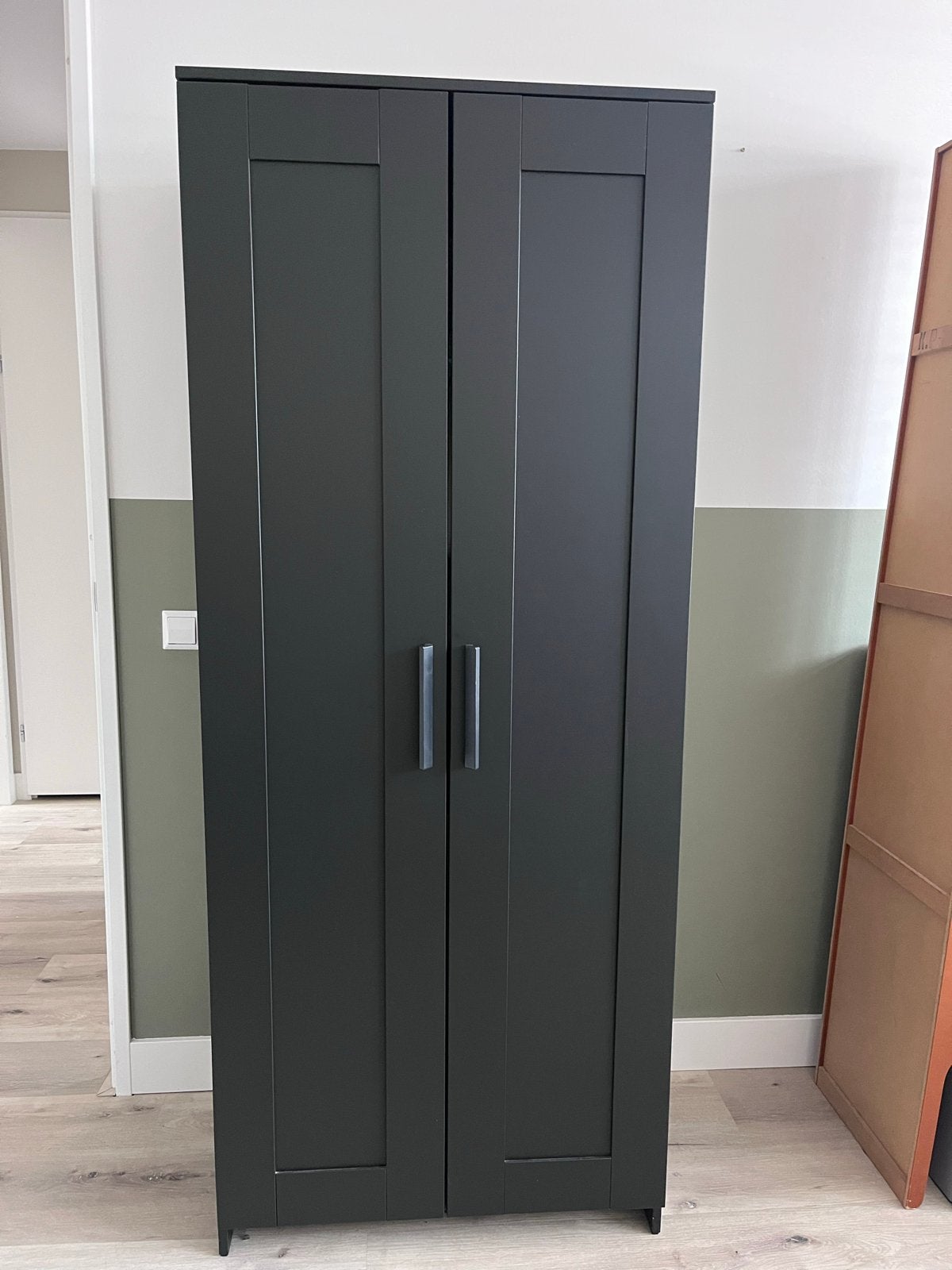 IKEA BRIMNES kledingkast met 2 deuren - Donkergrijs, Ophalen, Gebruikt, 50 tot 100 cm, 150 tot 200 cm