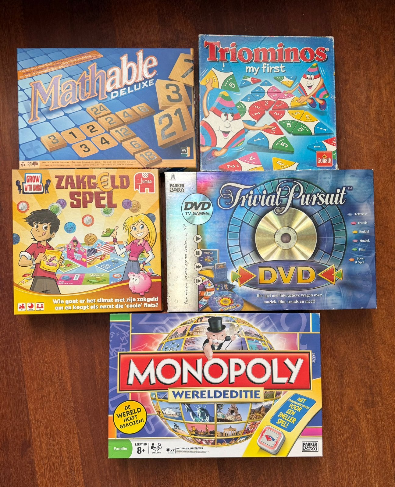 Diverse spellen 5 stuks, Hobby en Vrije tijd, Gezelschapsspellen | Bordspellen, Ophalen of Verzenden, Zo goed als nieuw