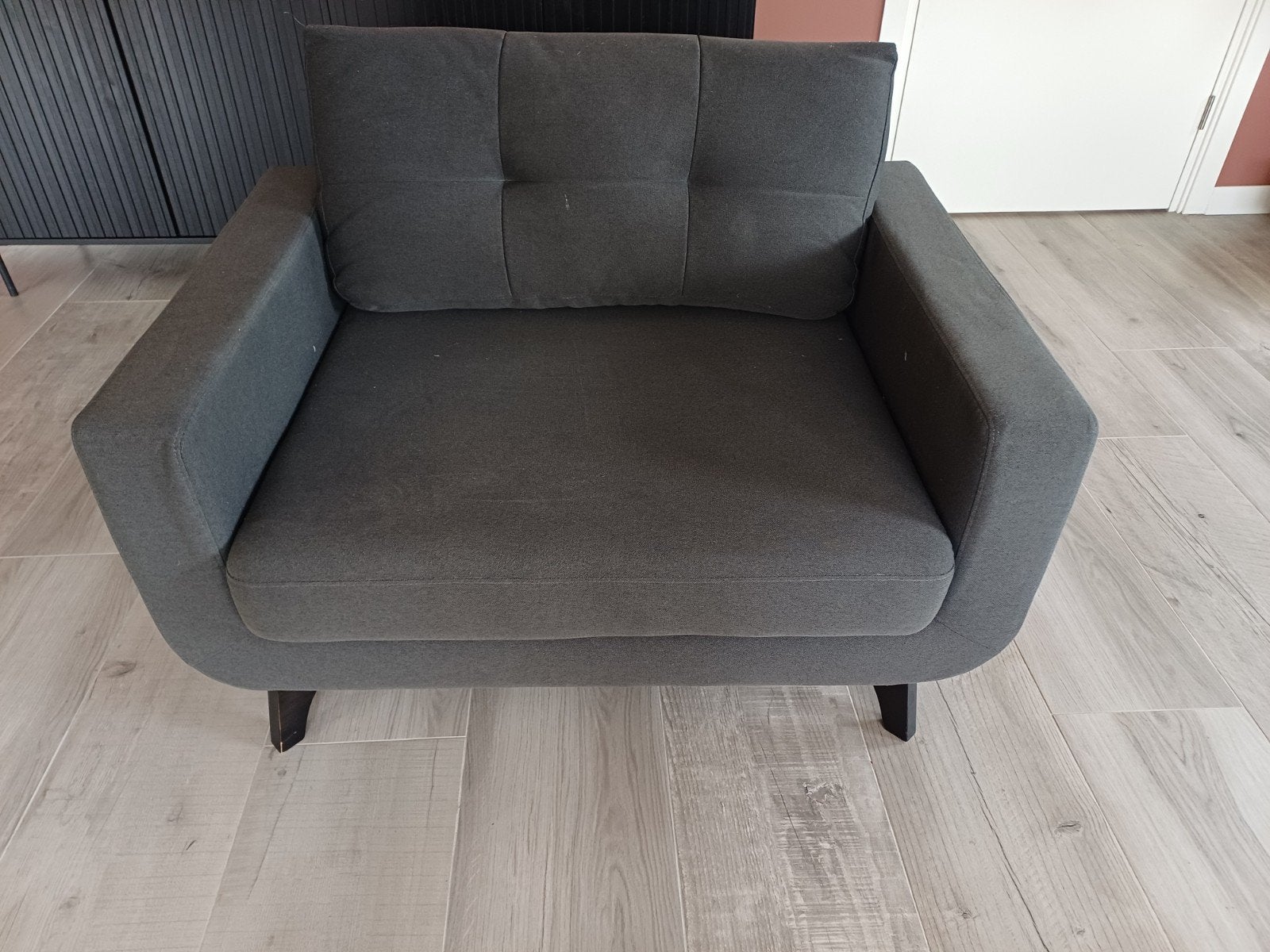 Wehkamp Palermo Loveseat - Donkergrijs, Ophalen, Gebruikt, 75 tot 100 cm, 100 tot 125 cm