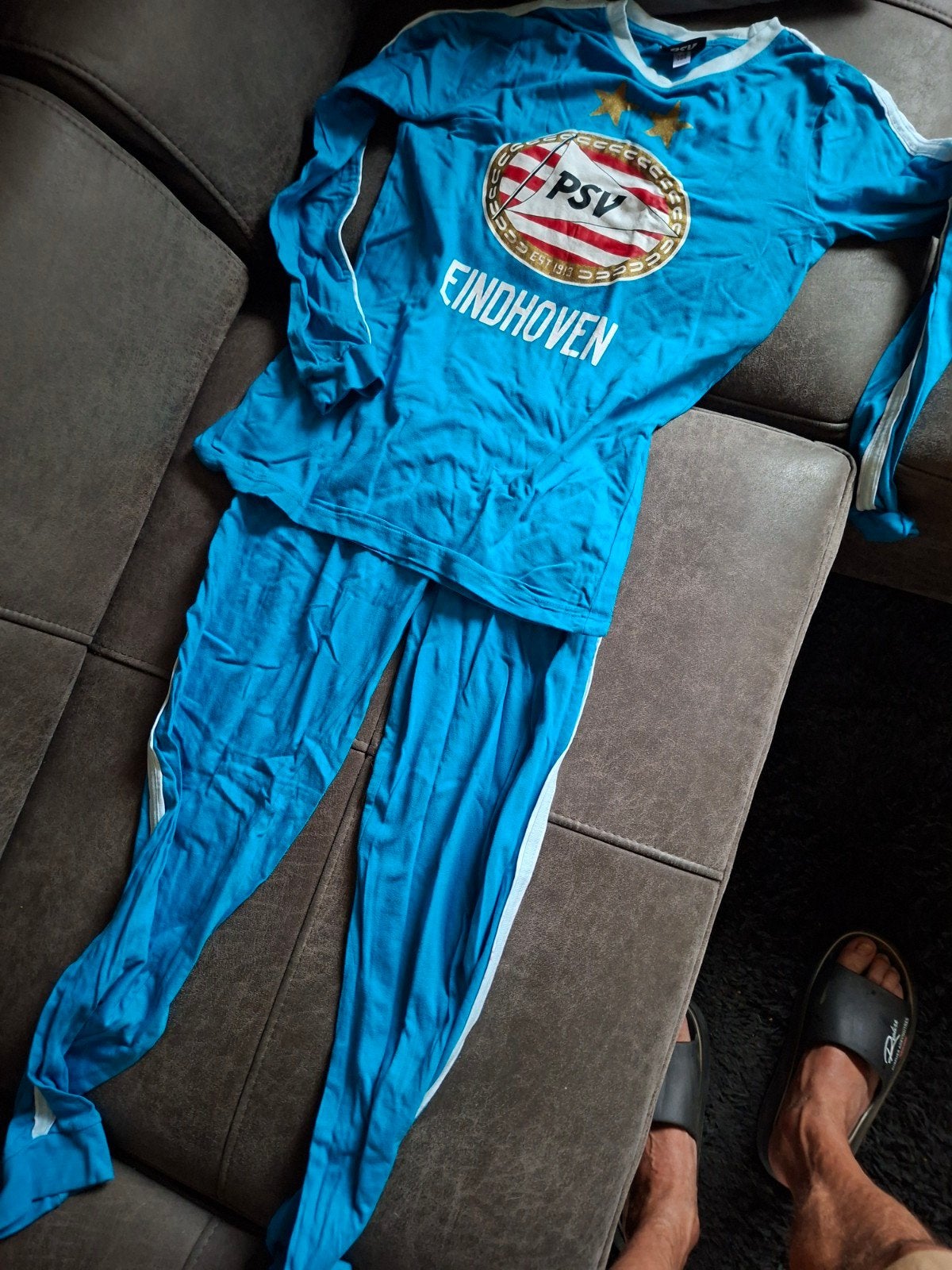 PSV Pyjama Blauw Wit Maat 158-164, Nacht- of Onderkleding, Gebruikt, Jongen of Meisje, Ophalen of Verzenden