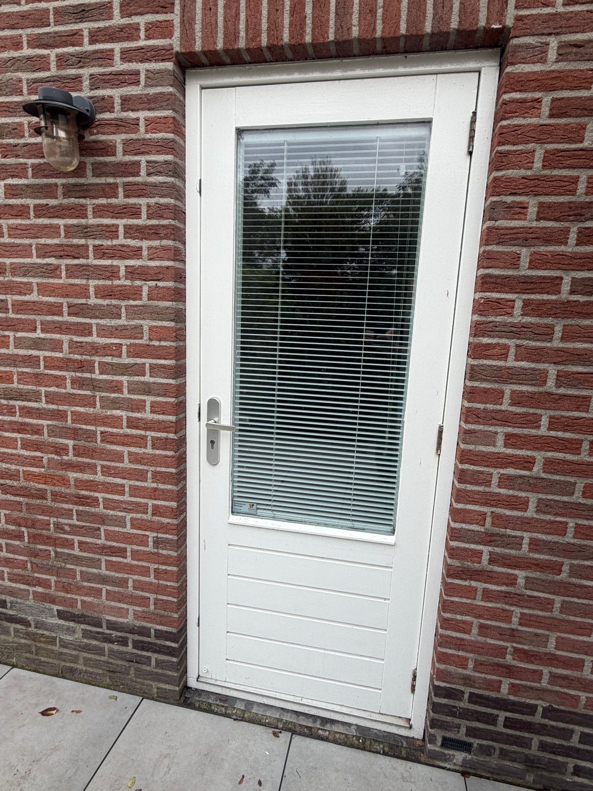 Witte Buitendeur met Glas en Hor, Ophalen, Gebruikt, 80 tot 100 cm, Buitendeur