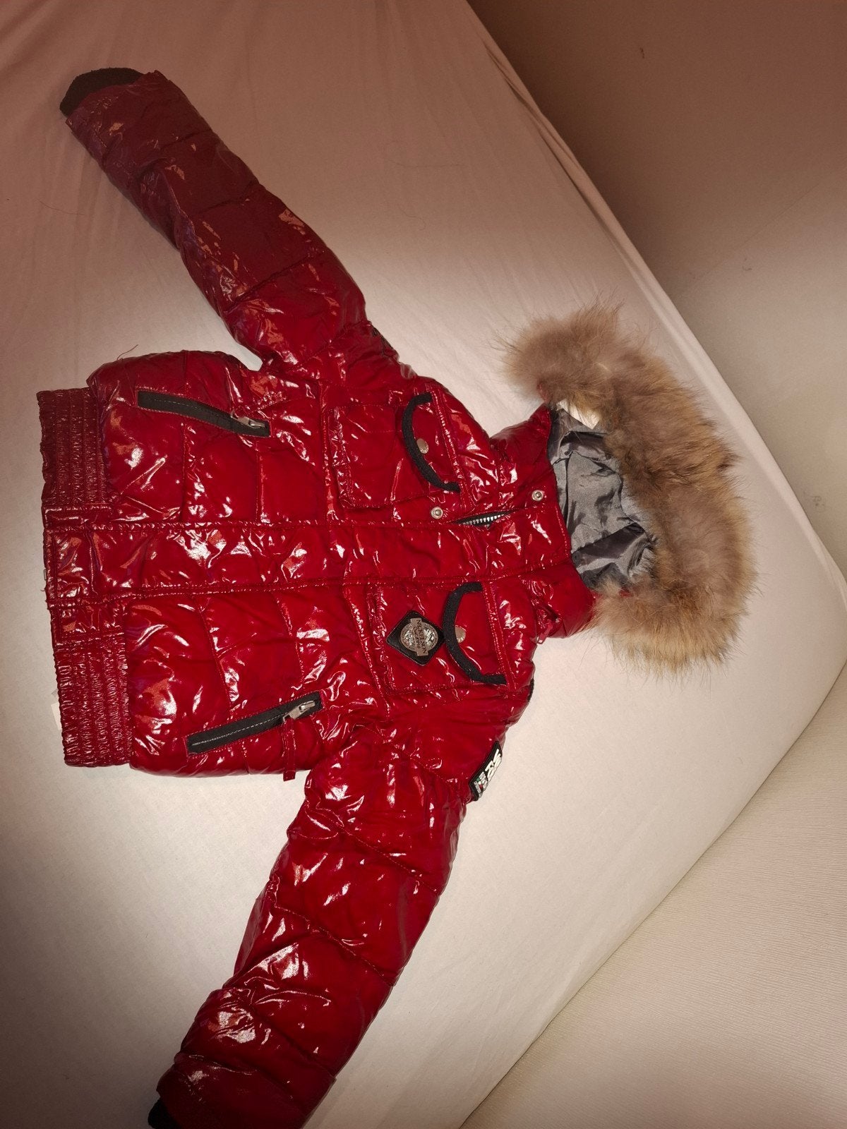 Nickelson Junior Jasje Rood met Bontkraag, Jongetje of Meisje, Nickelson Junior, Ophalen of Verzenden, Zo goed als nieuw