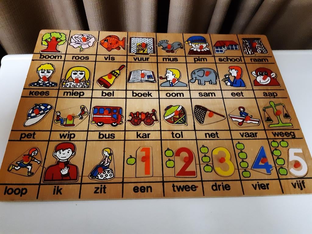 RETRO PUZZEL BOOM ROOS VIS, Puzzel en Educatief, 1 speler, Ophalen of Verzenden, Zo goed als nieuw