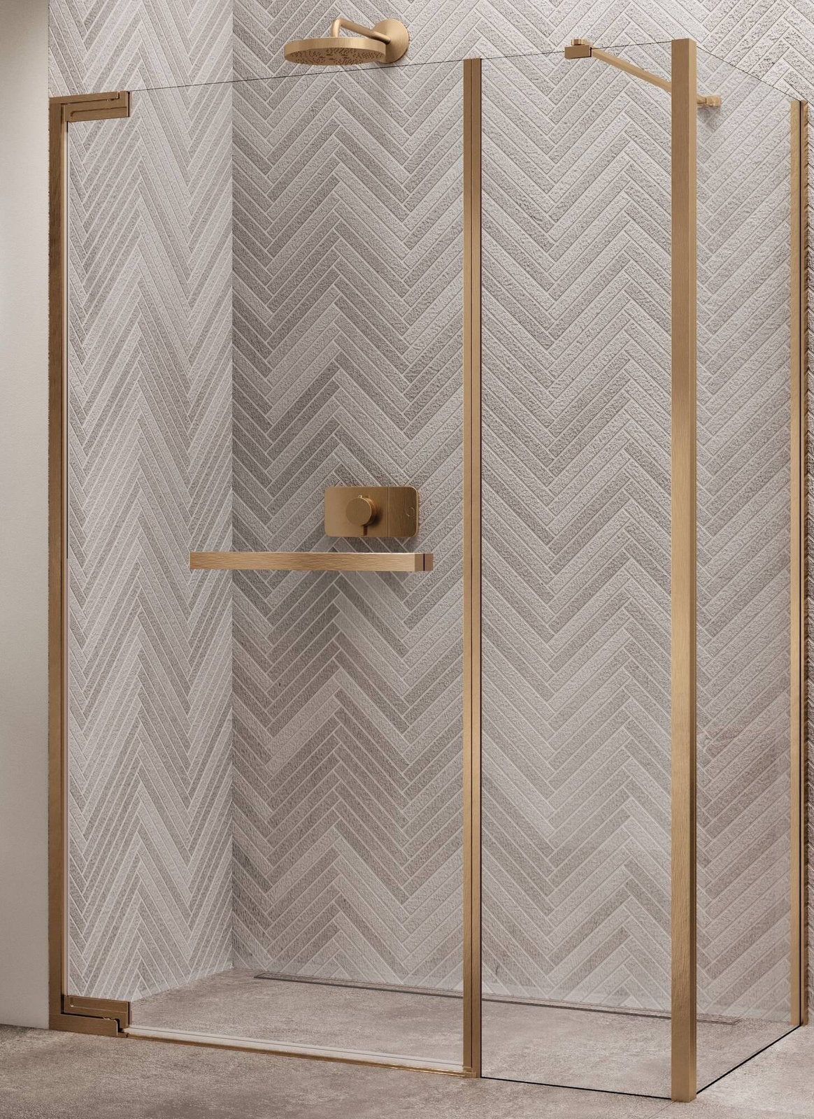 Novellini N180 GFL Douchedeur (97-100 cm) – Brushed Bronze, Doe-het-zelf en Verbouw, Ophalen of Verzenden, Nieuw, Glas, Overige typen