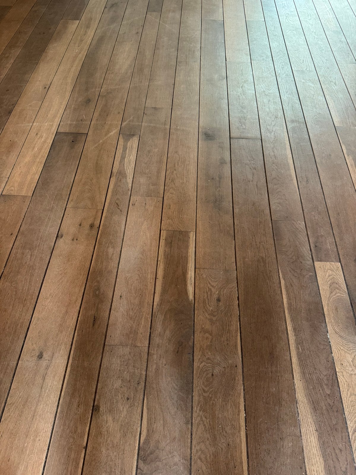 Eiken parket vloer 18mm dikke planken - circa 40m2, Gebruikt, 10 m² of meer, 10 tot 30 cm, Hout