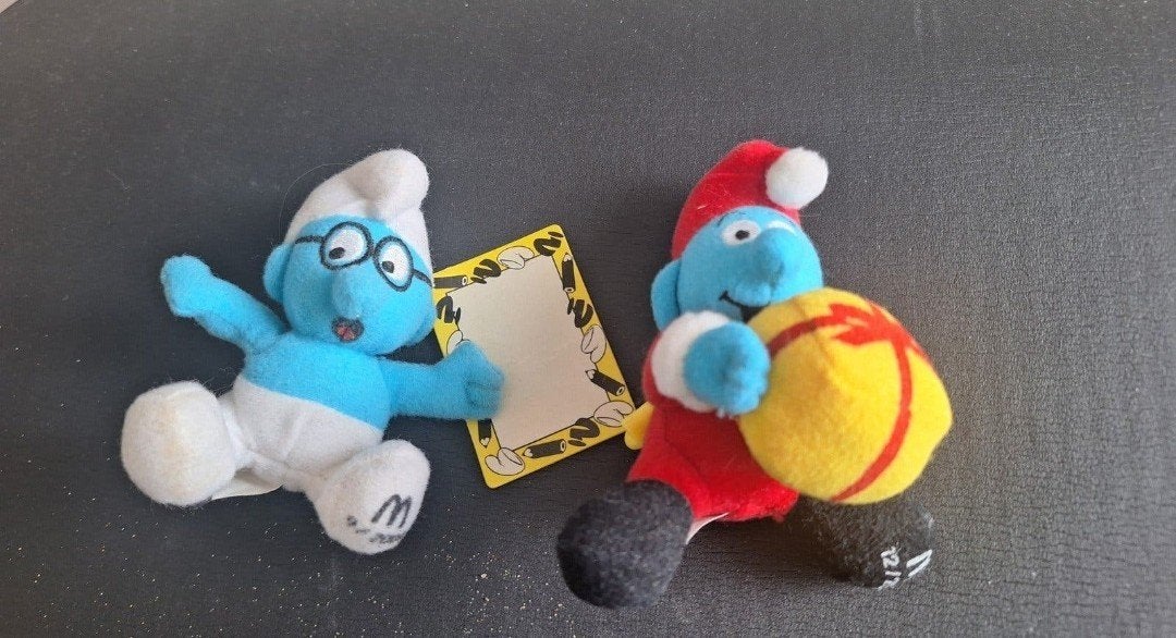 McDonald's Smurfen Jaren '80 - Brilsmurf & Kerstsmurf, Verzamelen, Ophalen of Verzenden, Gebruikt, Verschillende Smurfen, Poppetje, Figuurtje of Knuffel