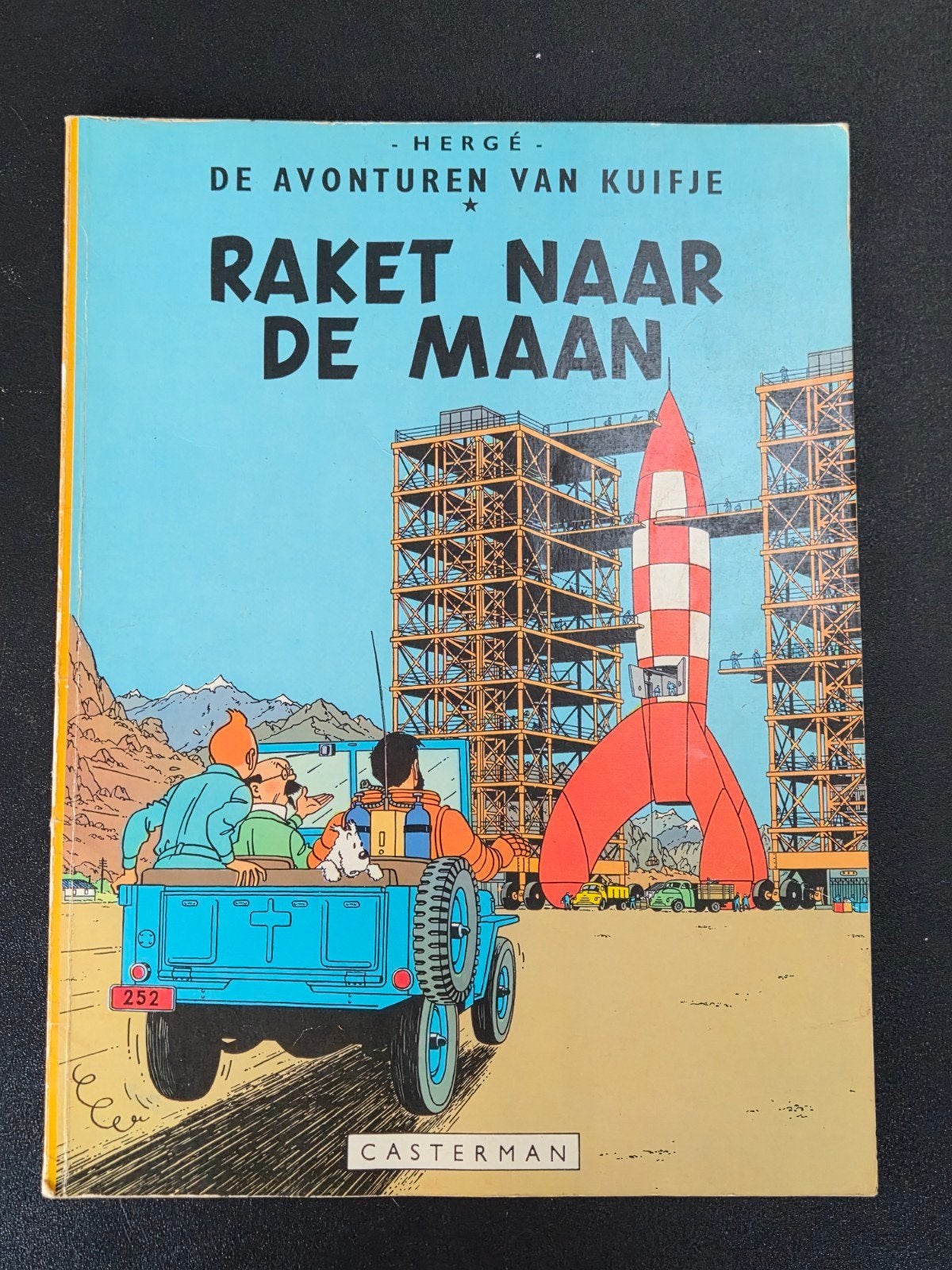 De avonturen Kuifje: Raket naar de Maan - 1953 Stripboek, Eén stripboek, Ophalen of Verzenden, Gelezen, Hergé