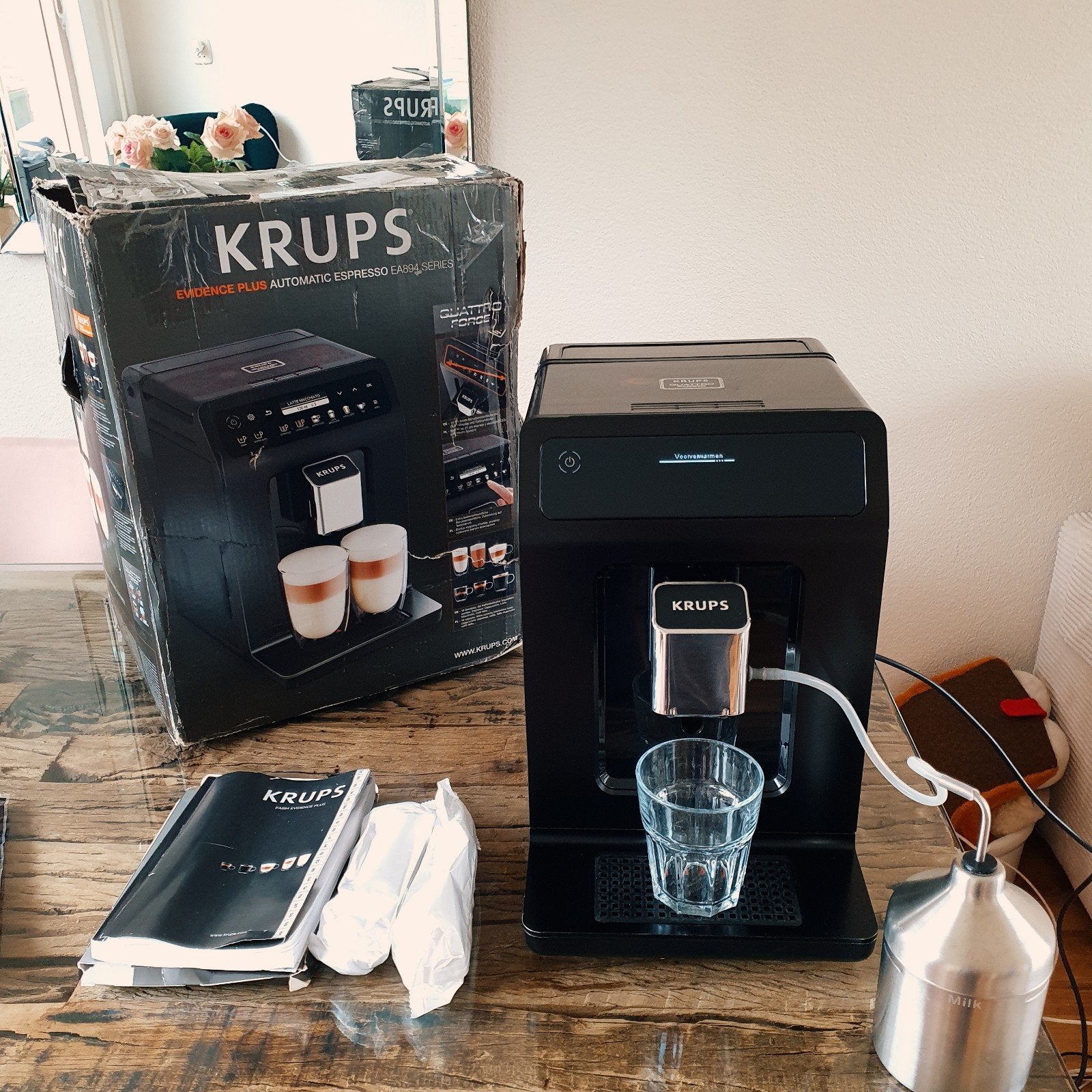 Krups Evidence Plus Volautomatische Espressomachine, Witgoed en Apparatuur, Koffiezetapparaten, Espresso apparaat, 10 kopjes of meer