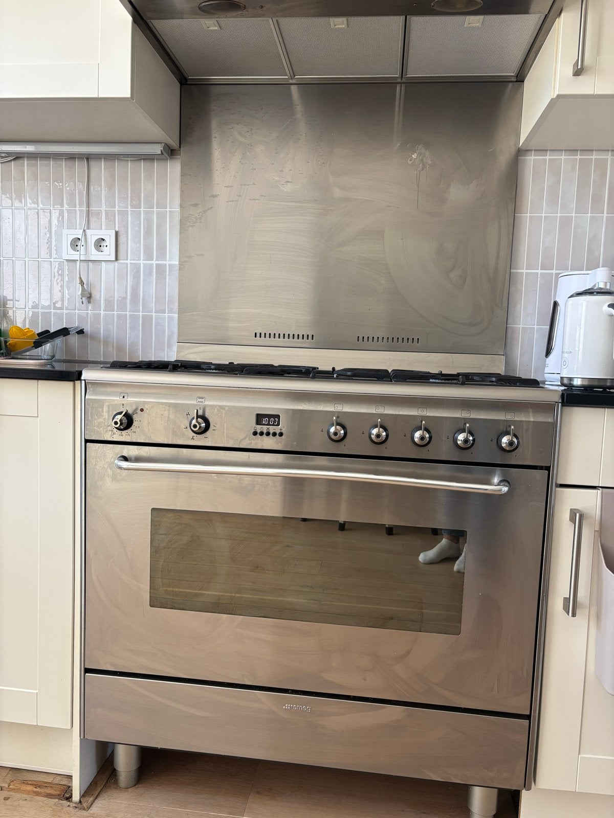 SMEG Fornuis met Oven - RVS, Ophalen, Gebruikt, Hete lucht, 60 cm of meer