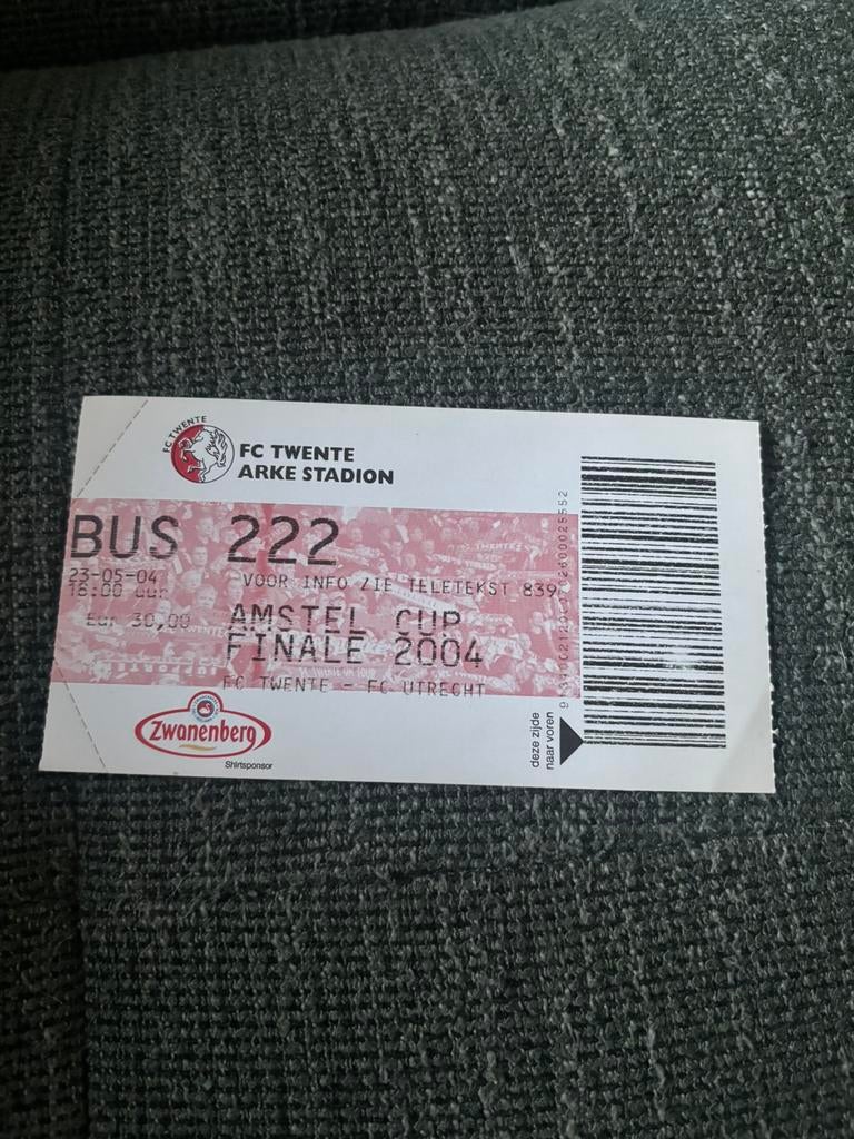 FC Twente - FC Utrecht ticket bekerfinale 2004, Verzamelen, Sportartikelen en Voetbal, Ophalen of Verzenden, F.C. Utrecht, Overige typen