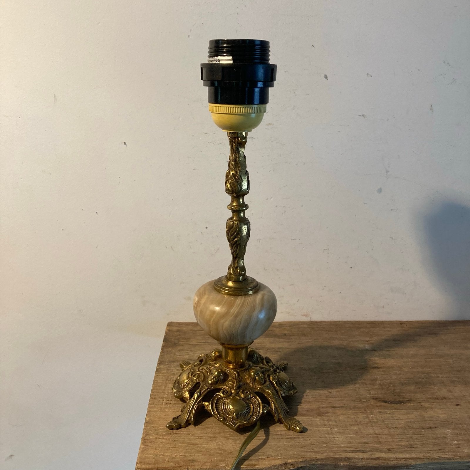 Vintage Tafellamp Messing/Brons Barok/Art Nouveau, Ophalen of Verzenden