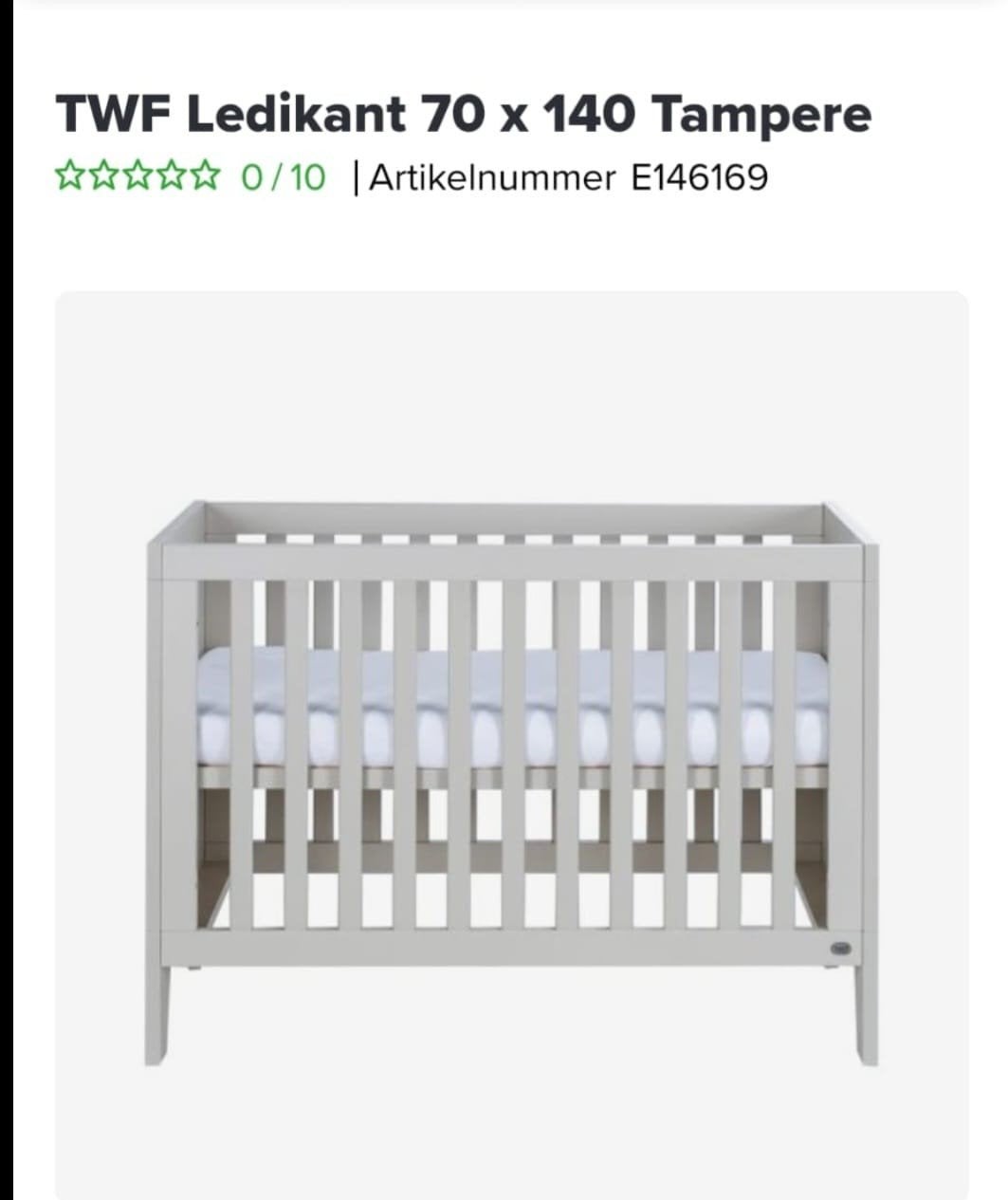TWF Ledikant 70x140 Tampere - Nieuw in doos, Ophalen, Nieuw, Ledikant