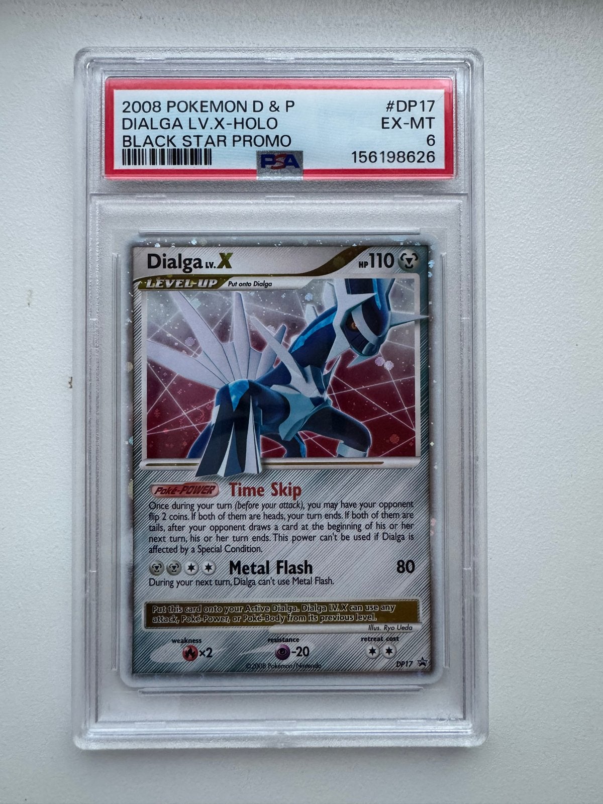2008 Dialga LV.X Black Star Promo PSA 6 EX-MT Pokémon Kaart, Ophalen of Verzenden, Gebruikt, Losse kaart