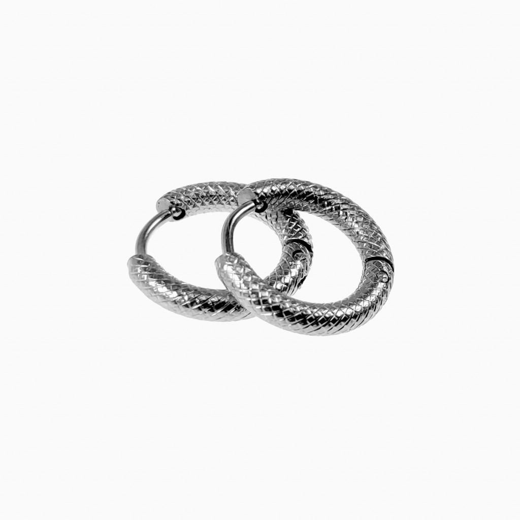 Ø15mm Oorringen Dames Heren Staal Oorbellen met Details, Overige materialen, Hangers, Birgitta-Gracht 33, 6465 EL Kerkrade, Nederland