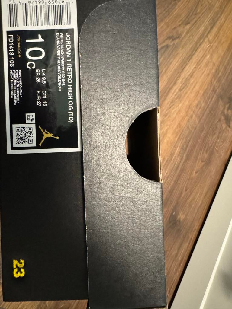 Jordan 1 Retro High OG (TD) - Maat 27, Kinderen en Baby's, Kinderkleding | Schoenen en Sokken, Zo goed als nieuw, Schoenen, Jongen of Meisje