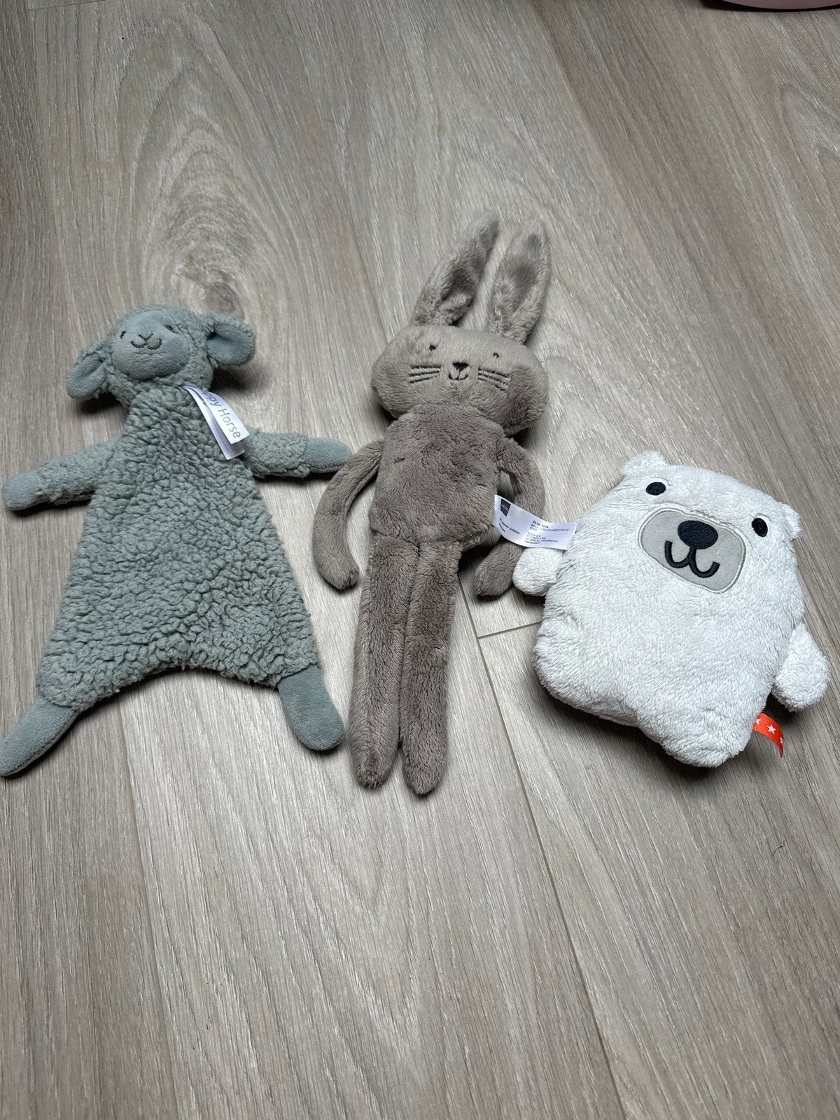 Knuffels: Lam, Konijn, IJsbeer - hema en happy horse, Happy Horse, Grijs, Konijn, Ophalen of Verzenden