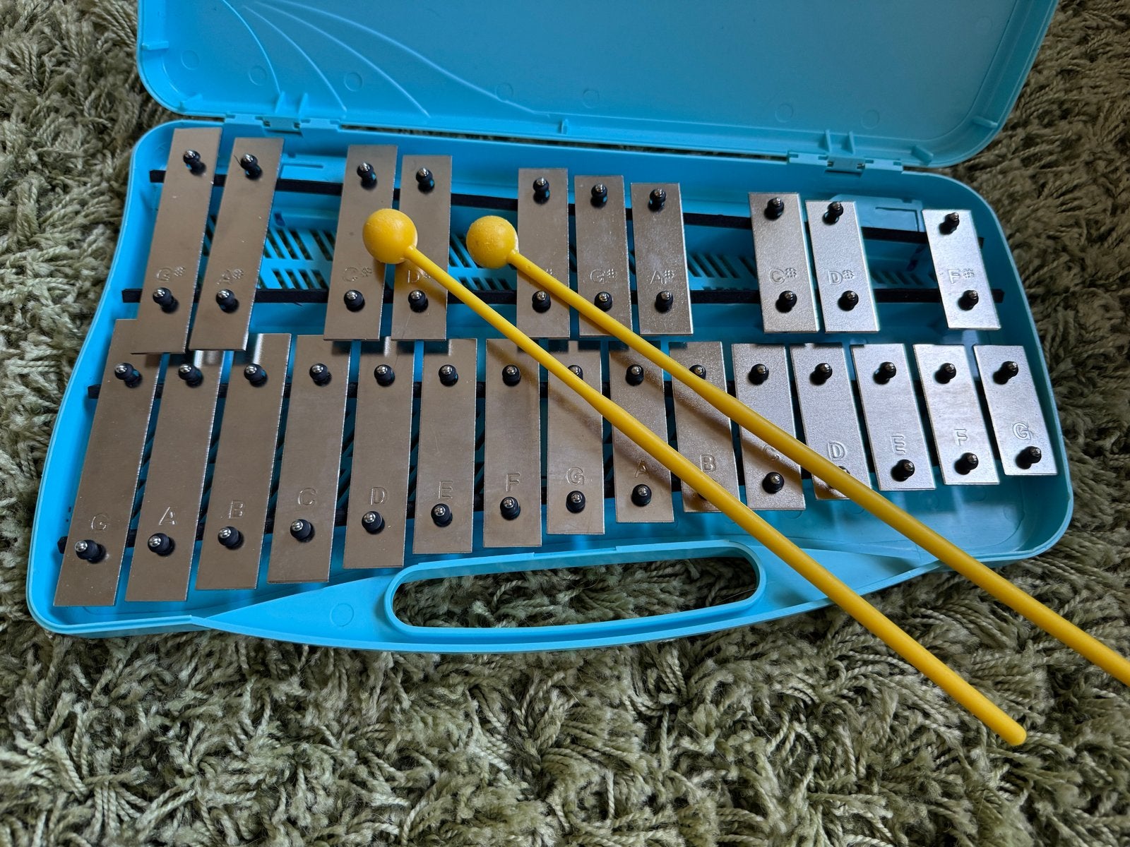 Glockenspiel AX-25N met koffer en stokken, Muziek en Instrumenten, Blaasinstrumenten | Overige, Verzenden, Gebruikt, Overige soorten