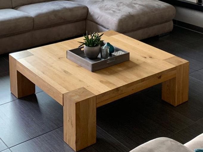Salontafel, Huis en Inrichting, Tafels | Salontafels, Ophalen, 100 tot 150 cm, Eikenhout, 50 tot 100 cm