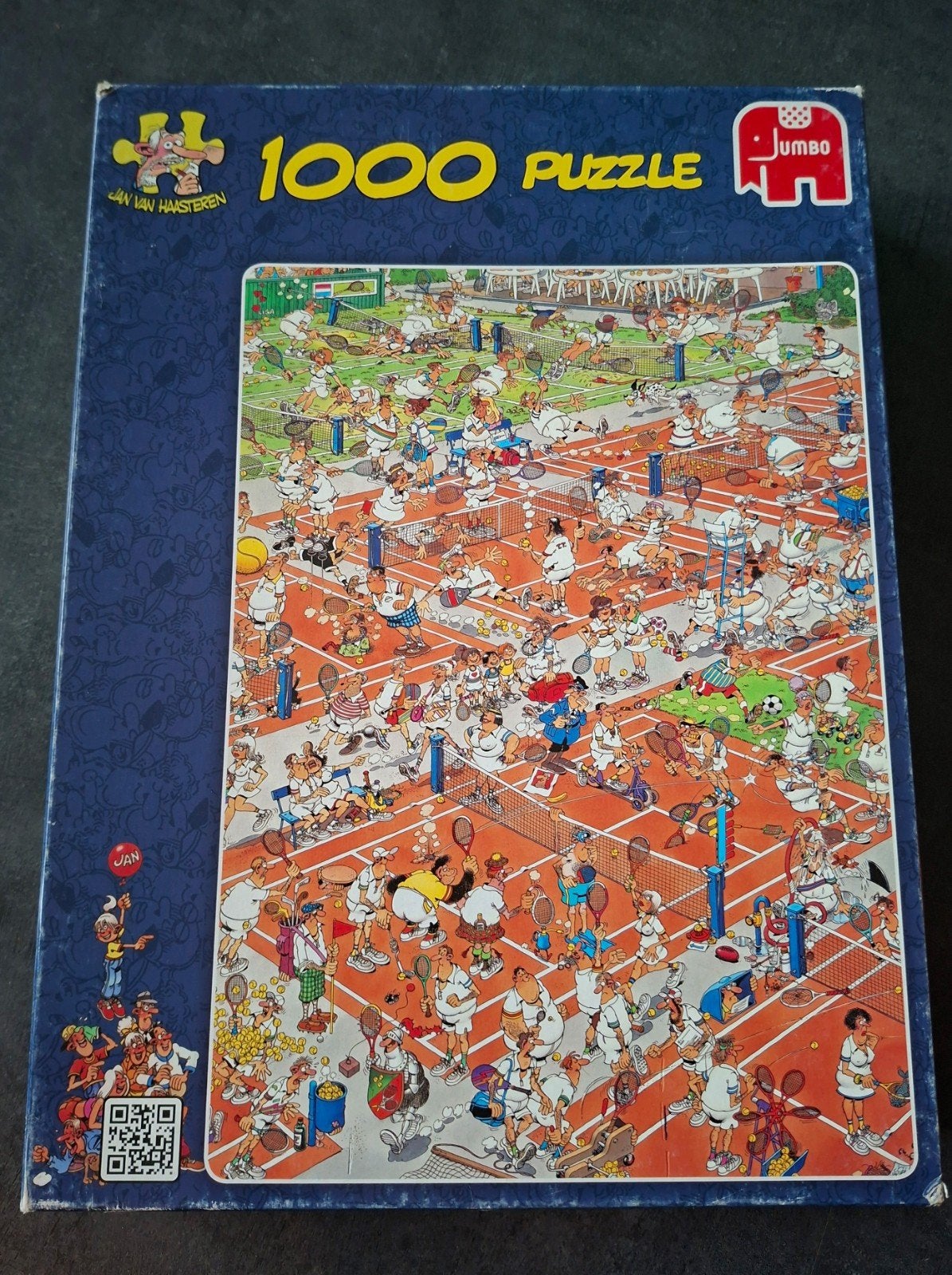 Jan van Haasteren Puzzel Tennis 1000 Stukjes, Ophalen of Verzenden, 500 t/m 1500 stukjes, Gebruikt, Legpuzzel