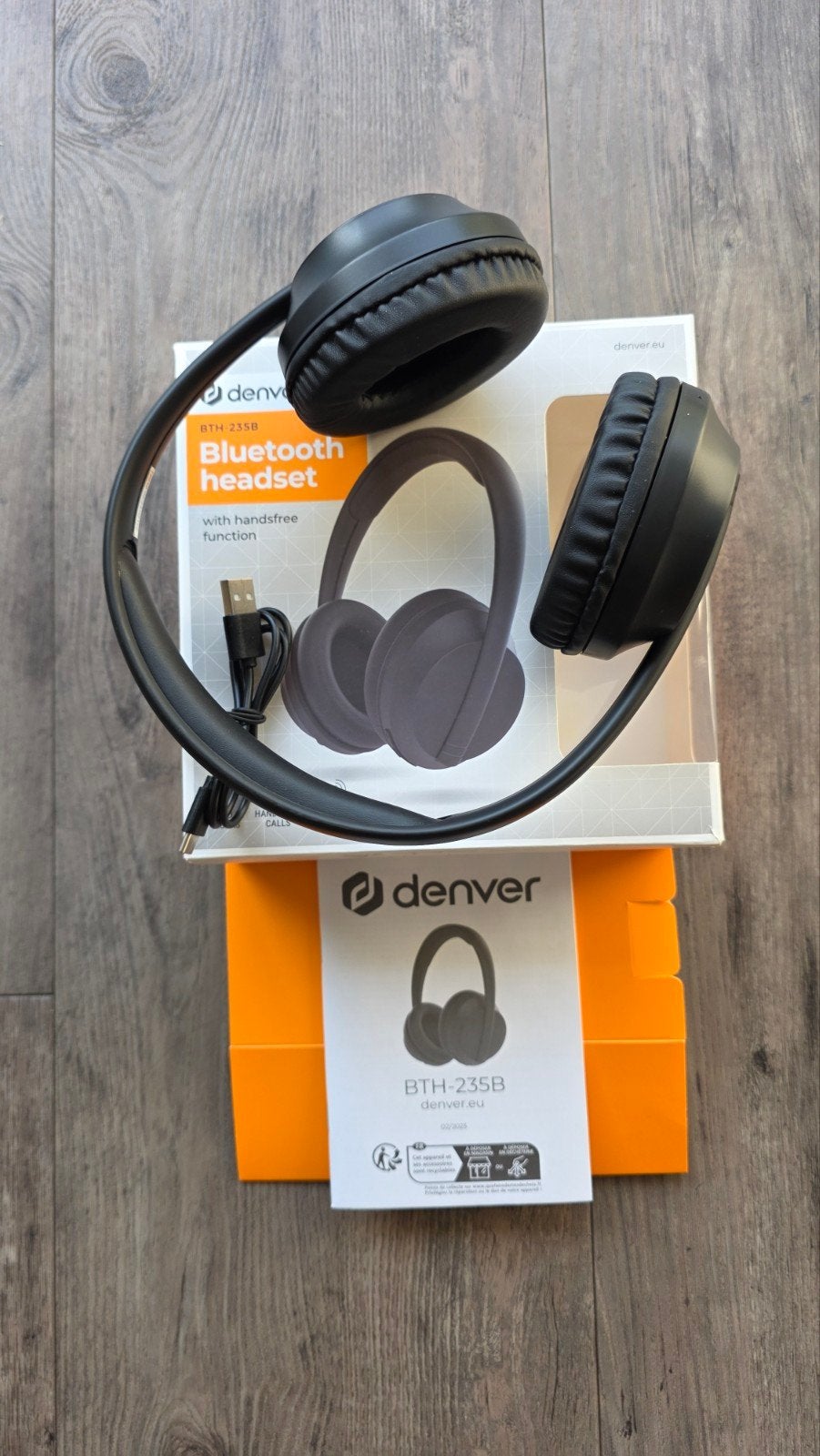 Denver BTH-235B Bluetooth Koptelefoon Zwart, Overige merken, Ophalen of Verzenden, Over-ear, Zwart