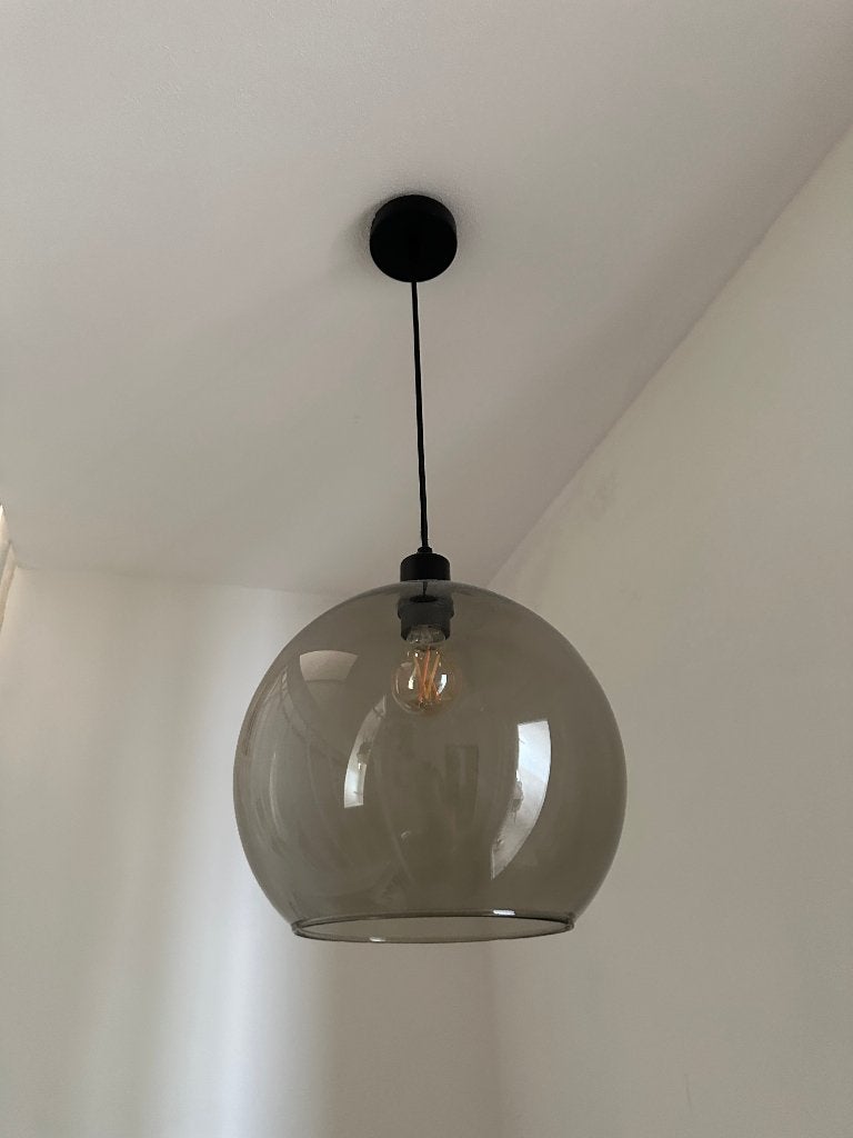 Lamp met glazen bol | IKEA JAKOBSBYN, Ophalen, Zo goed als nieuw, Glas, E27 (groot)