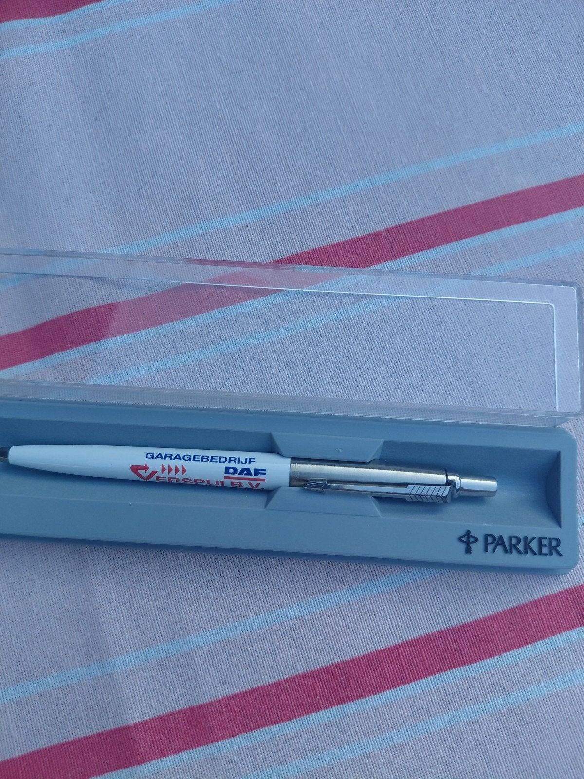 Parker Balpen met DAF reclame in doosje, Verzamelen, Ophalen of Verzenden
